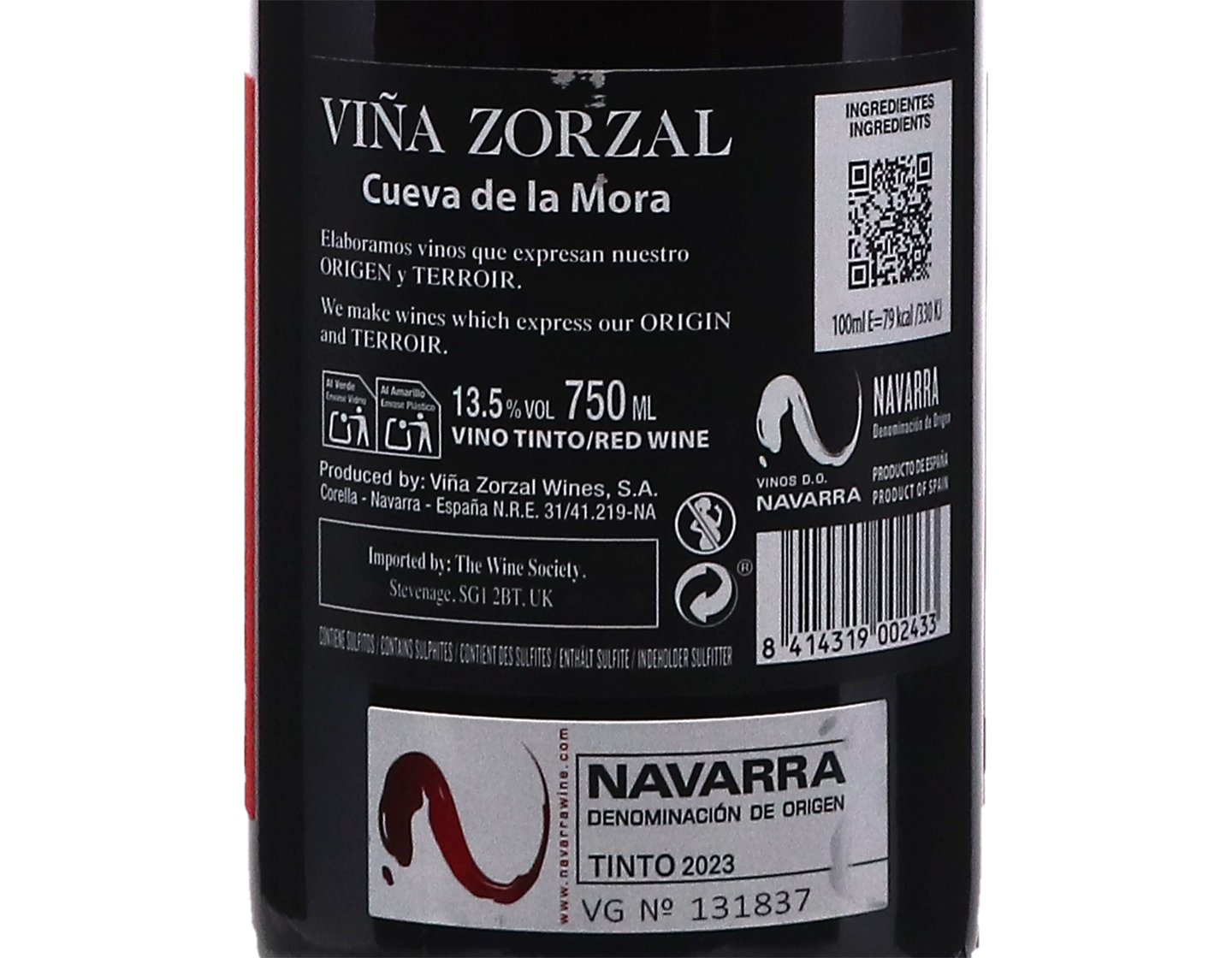 Vina Zorzal Cueva de la Mora Garnacha Navarra 2023