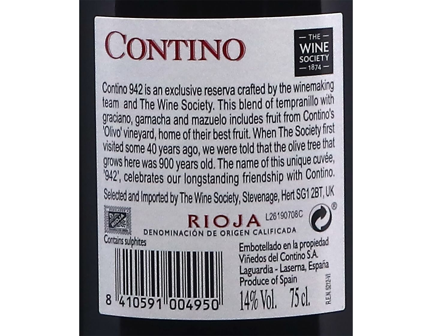 Contino 942 Reserva Rioja 2022