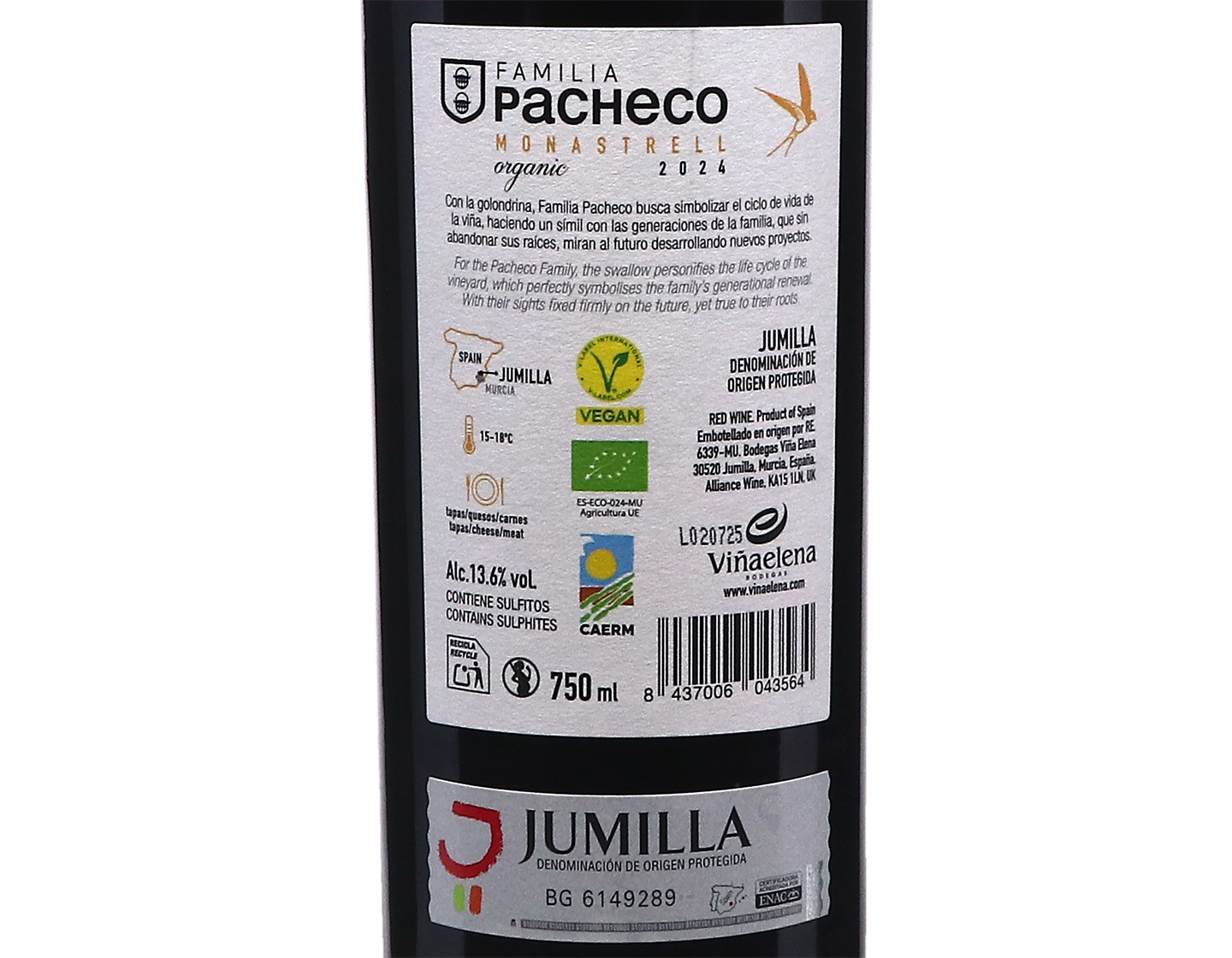 Vina Elena ORGANIC Monastrell 2024