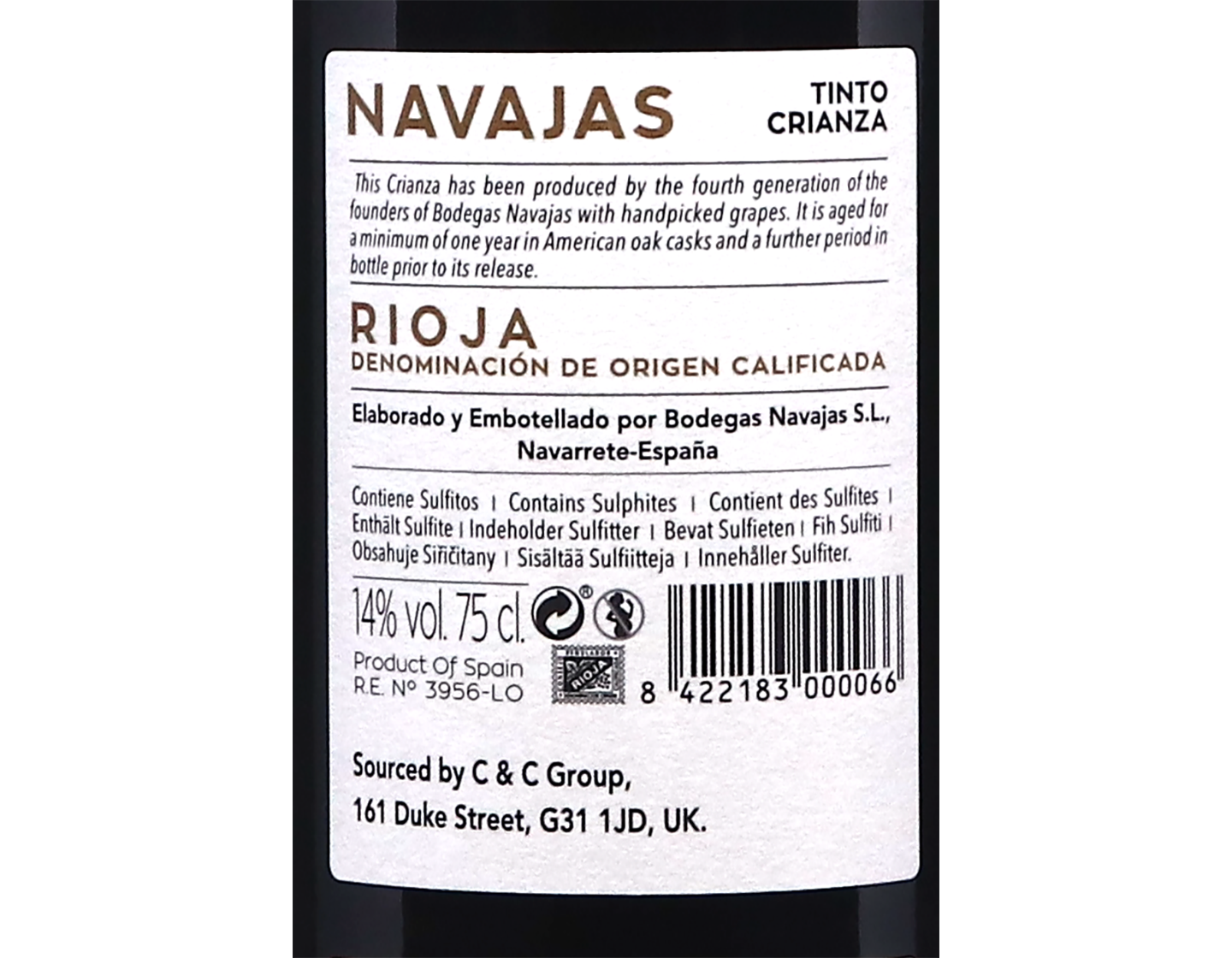 Navajas Crianza, Rioja 2020