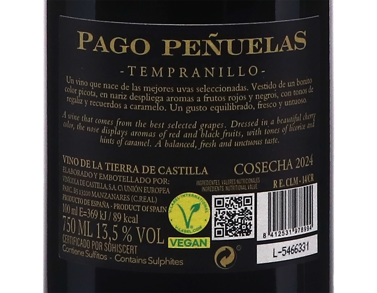 Pago Penuelas Seleccion Tempranillo La Mancha 2024
