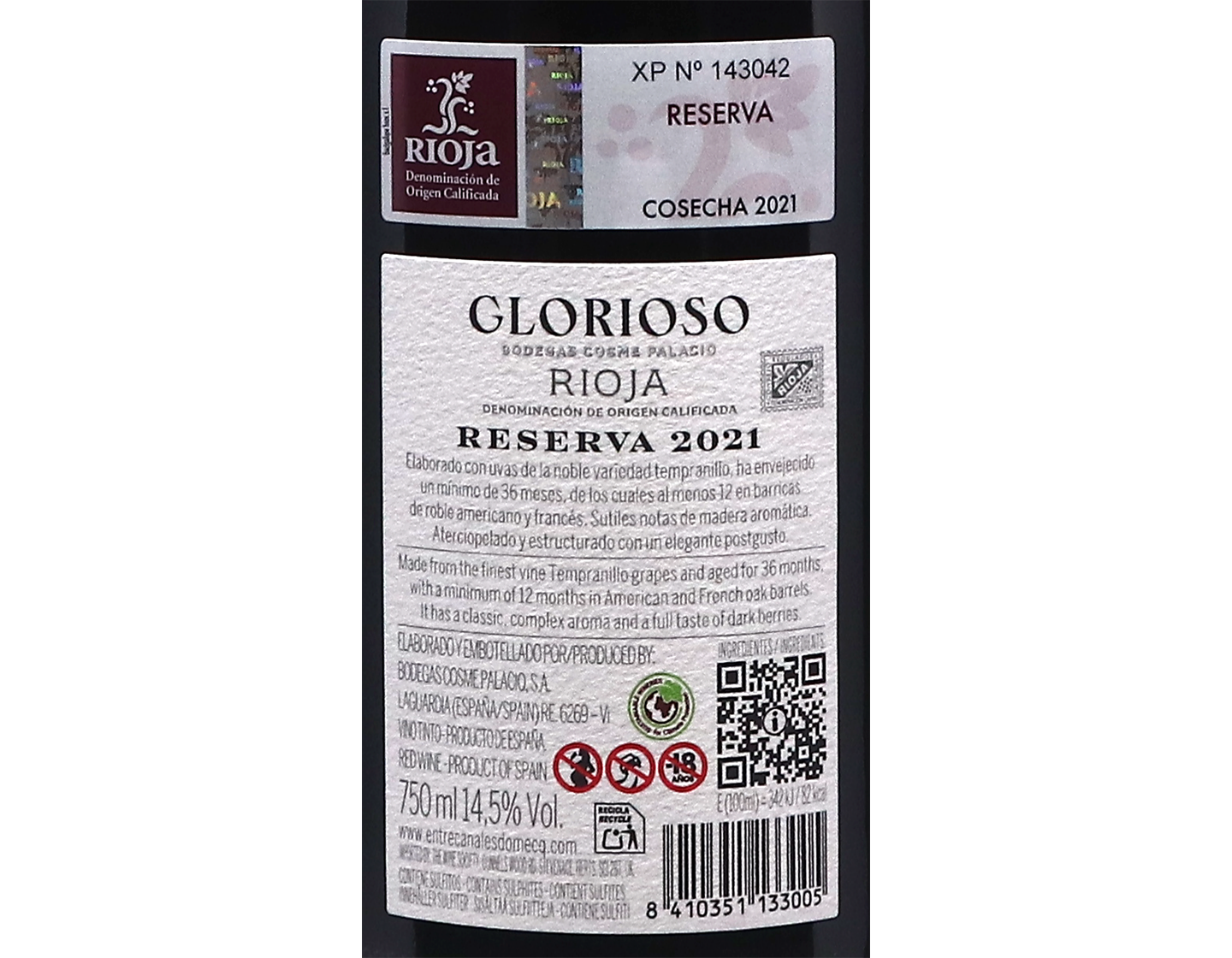 Glorioso Reserva, Rioja 2021