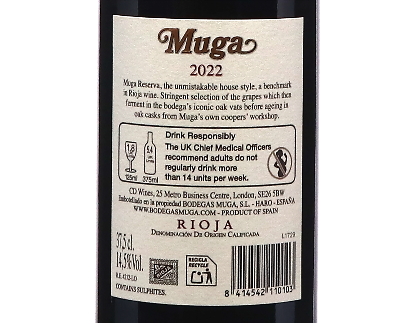 Half bottle of Muga Reserva Rioja 2022