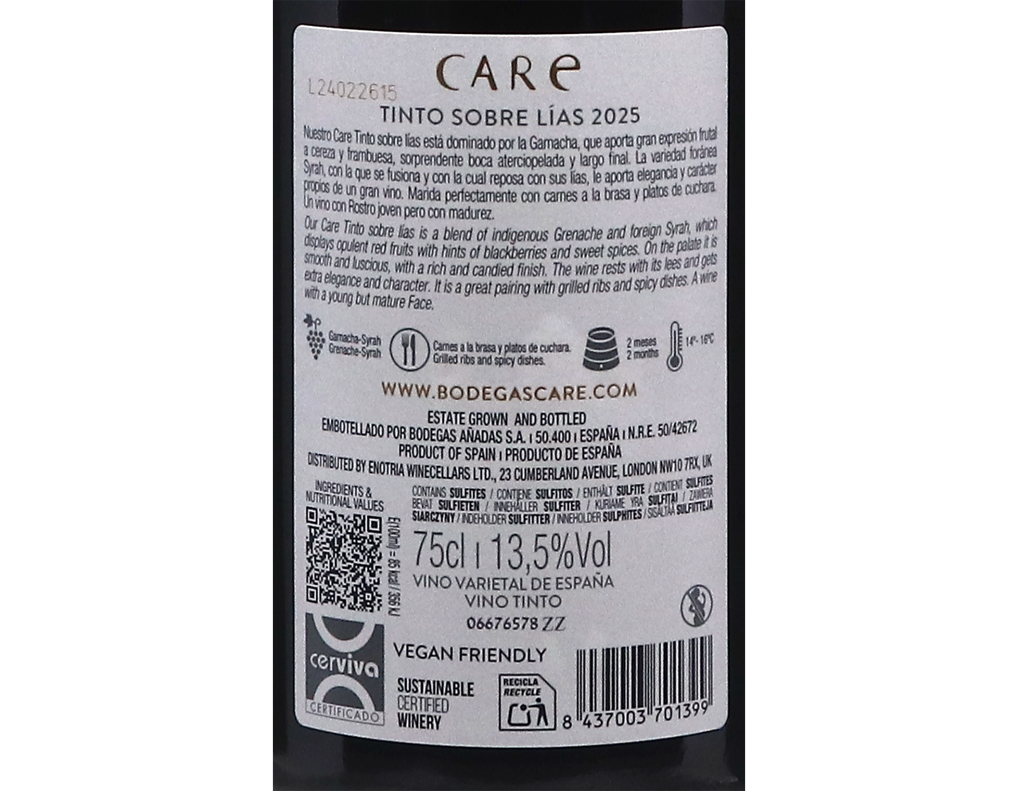 Care Tinto Sobre Lies Garnacha Syrah Carinena 2025