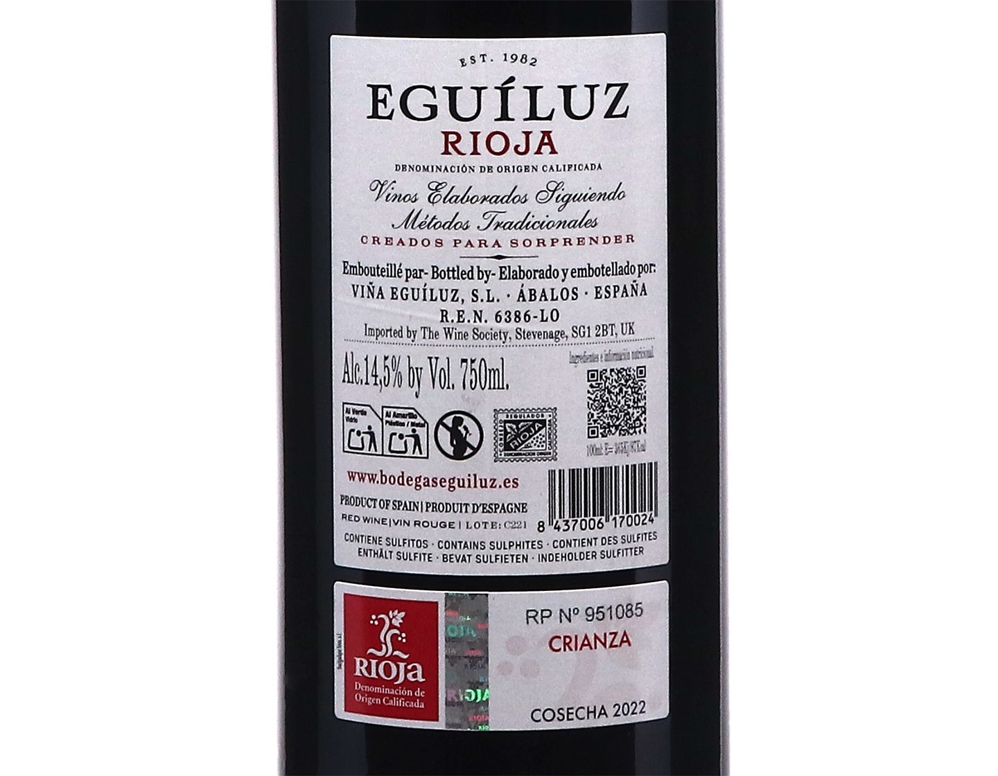 Eguiluz Crianza Rioja 2022