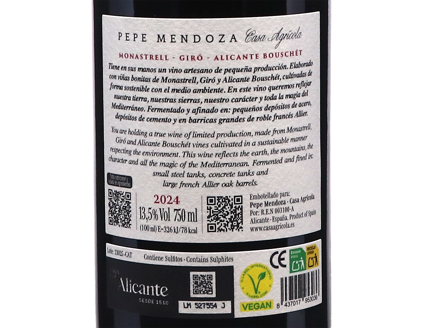 Pepe Mendoza Casa Agricola Monastrell Giro Alicante 2024