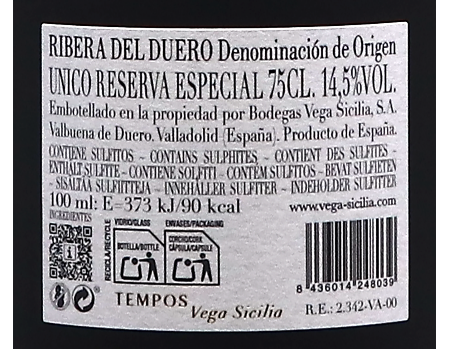 Vega Sicilia Unico Reserva Especial,Ribera del Duero 2026 Release