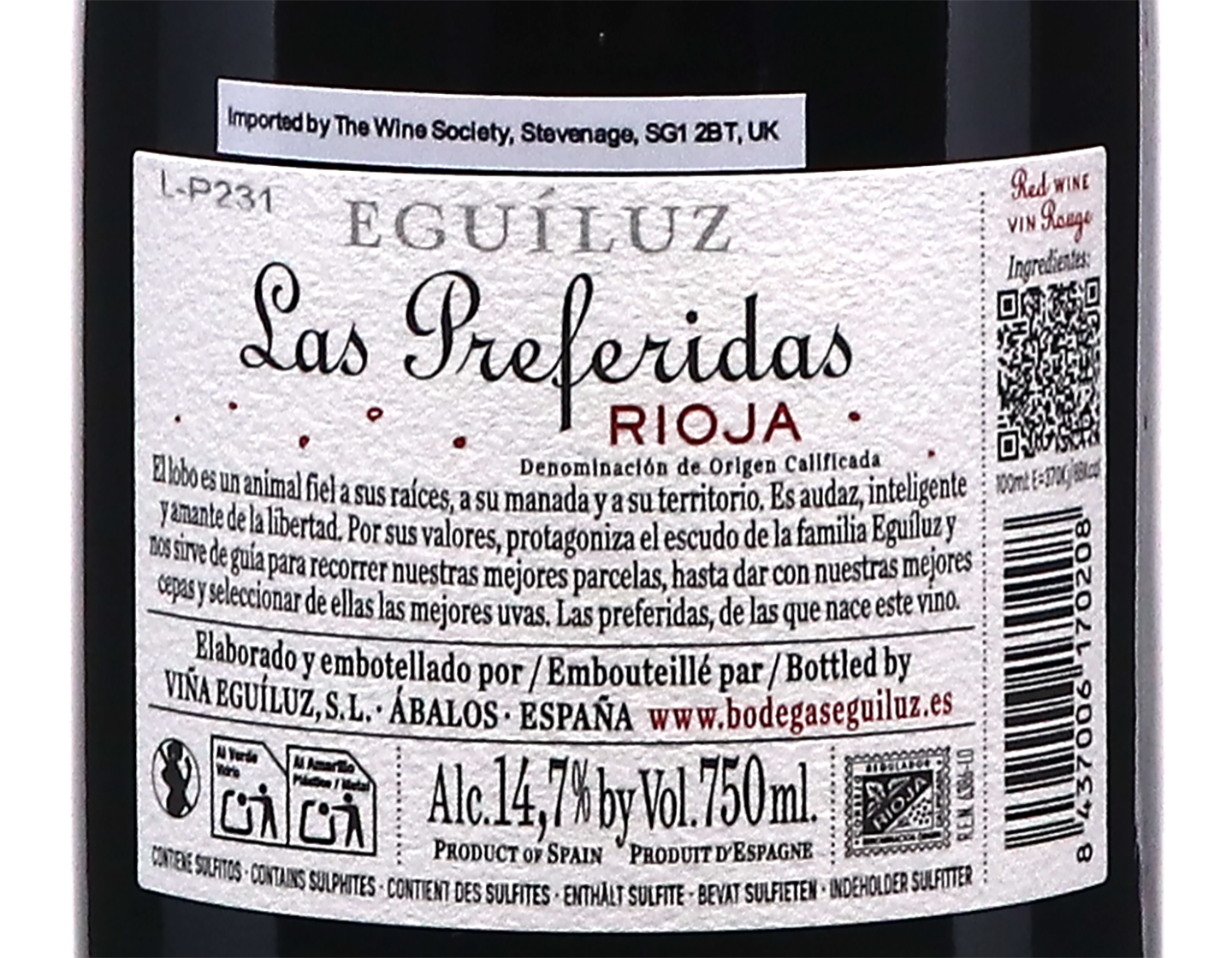 Eguiluz Las Preferidas Rioja 2023