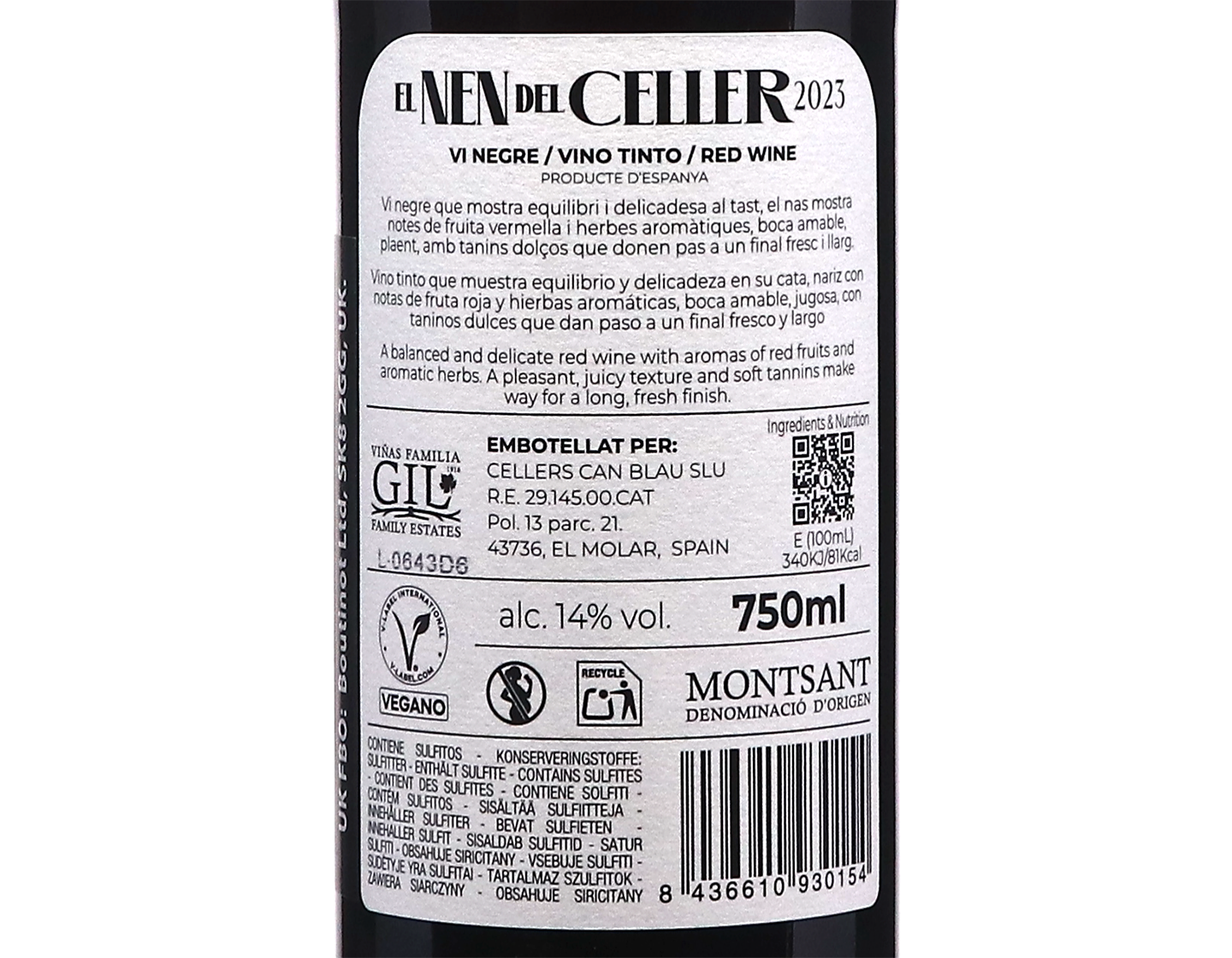 El Nen de Celler Montsant 2023