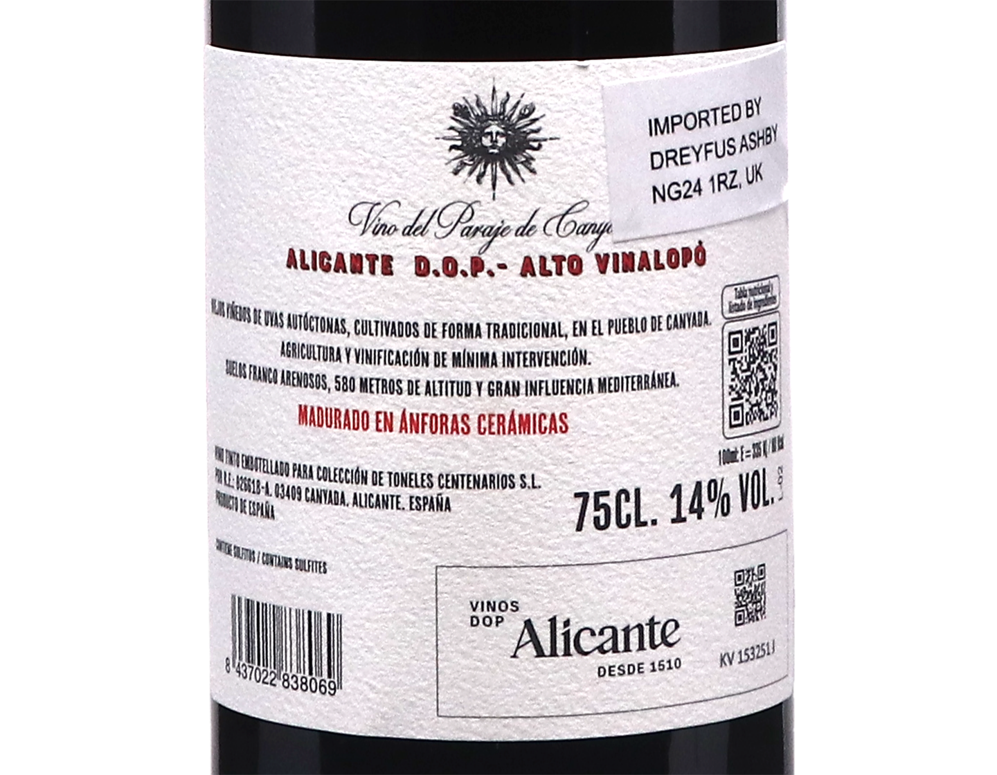 Luis XIV Anforas Alicante 2024 ORGANIC