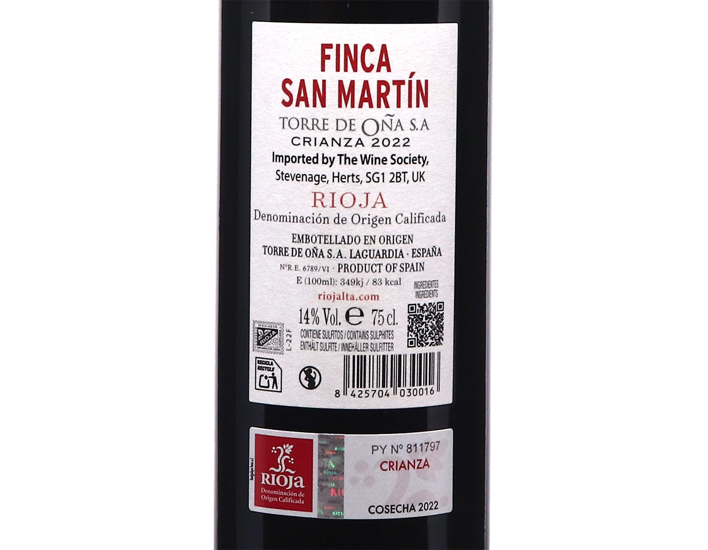Finca San Martín Crianza, Rioja 2022