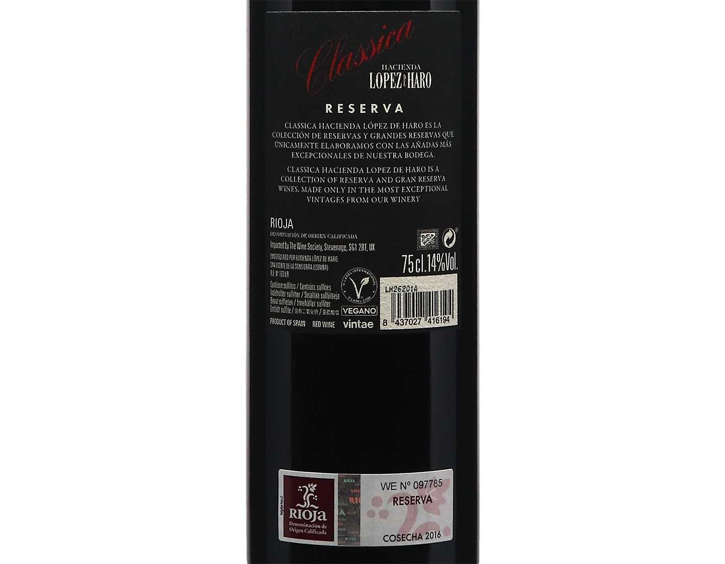 Bodegas Classica Reserva Lopez de Haro Rioja 2016