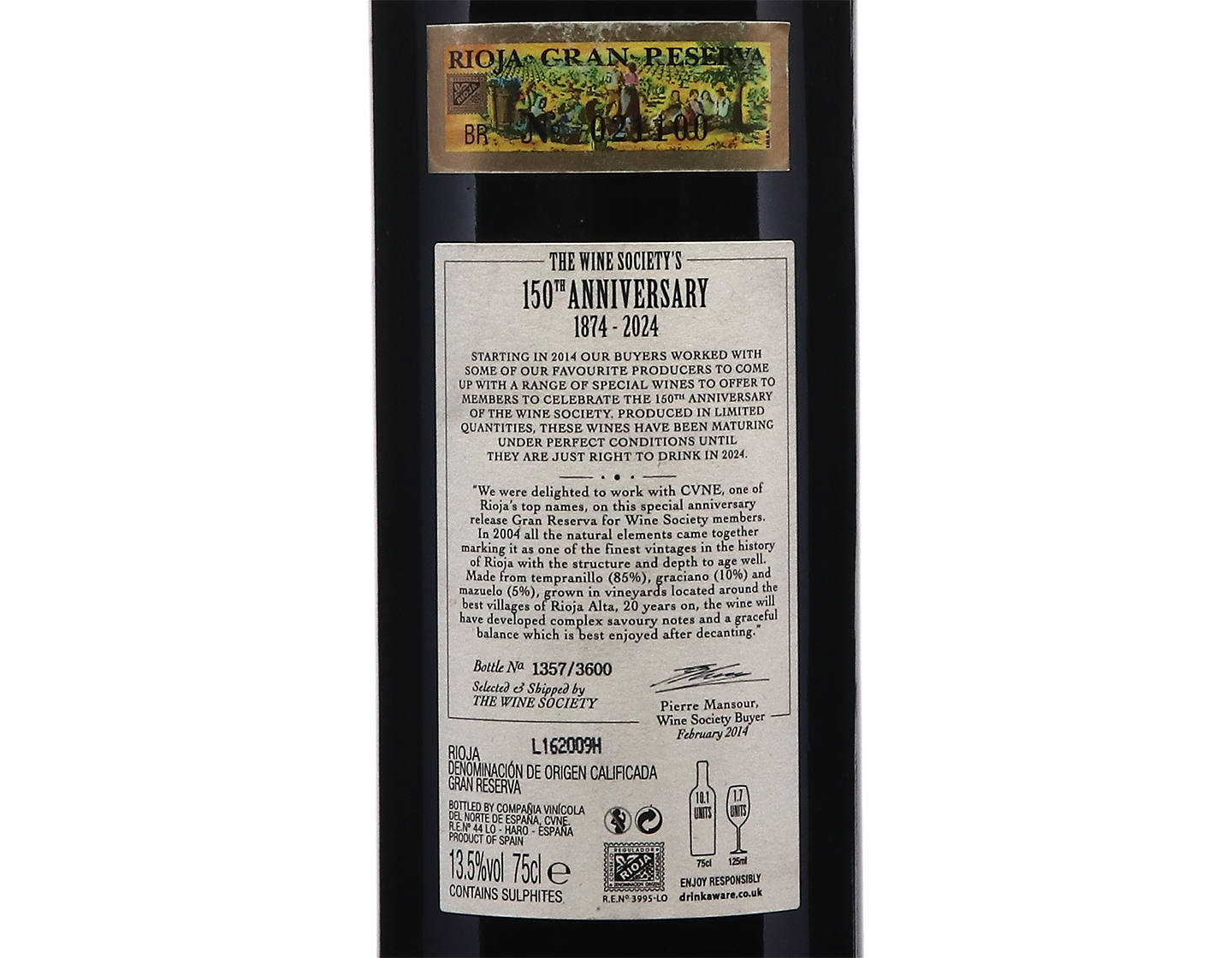 The Society's 150th Anniversary Rioja Gran Reserva 2004