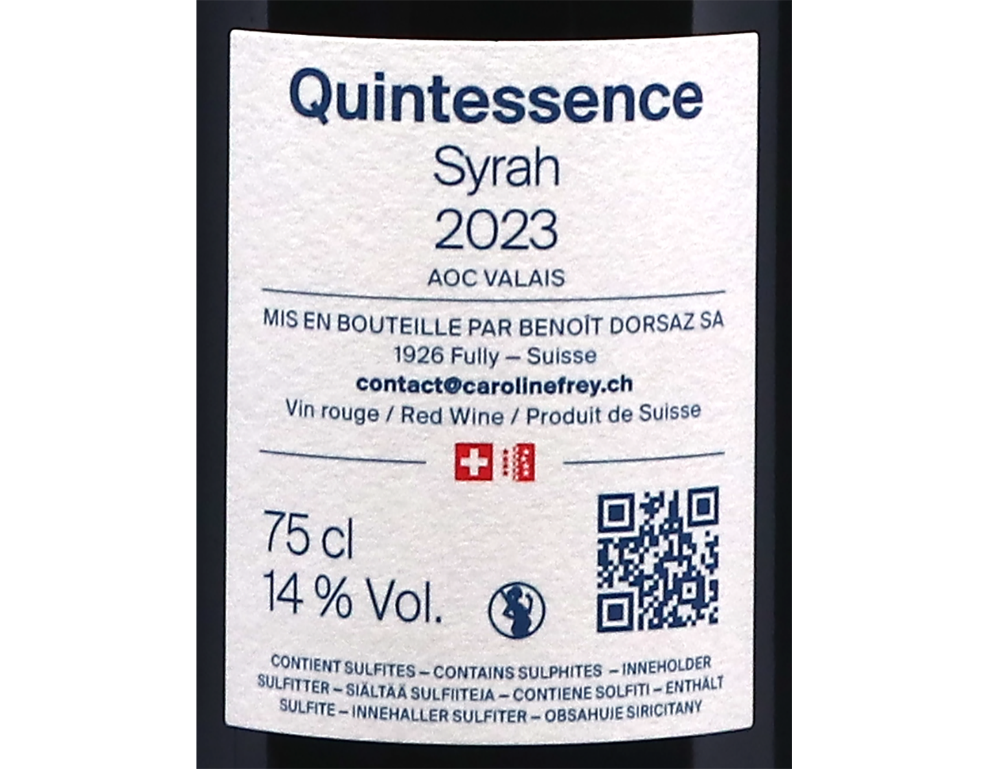Syrah Quintessence Caroline Frey 2023