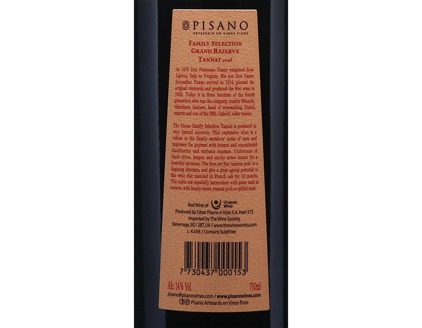 Pisano  Family Selection Grand Reserve Tannat 2023