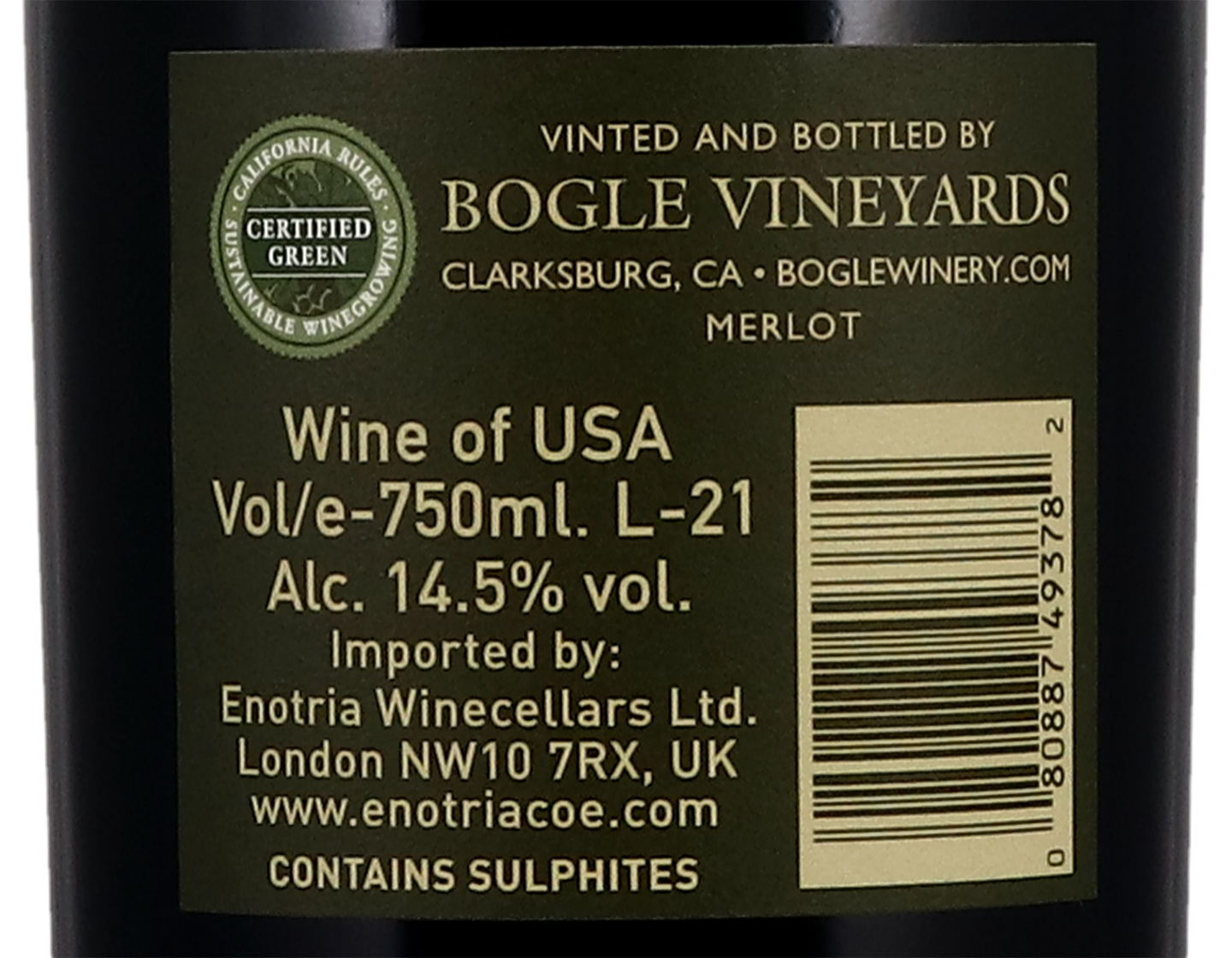 Bogle Vineyards California Merlot 2019
