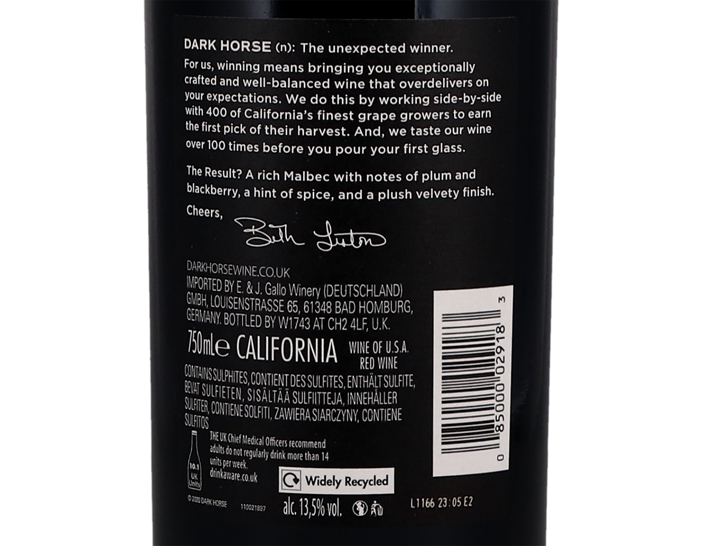 Dark Horse California Malbec 2019