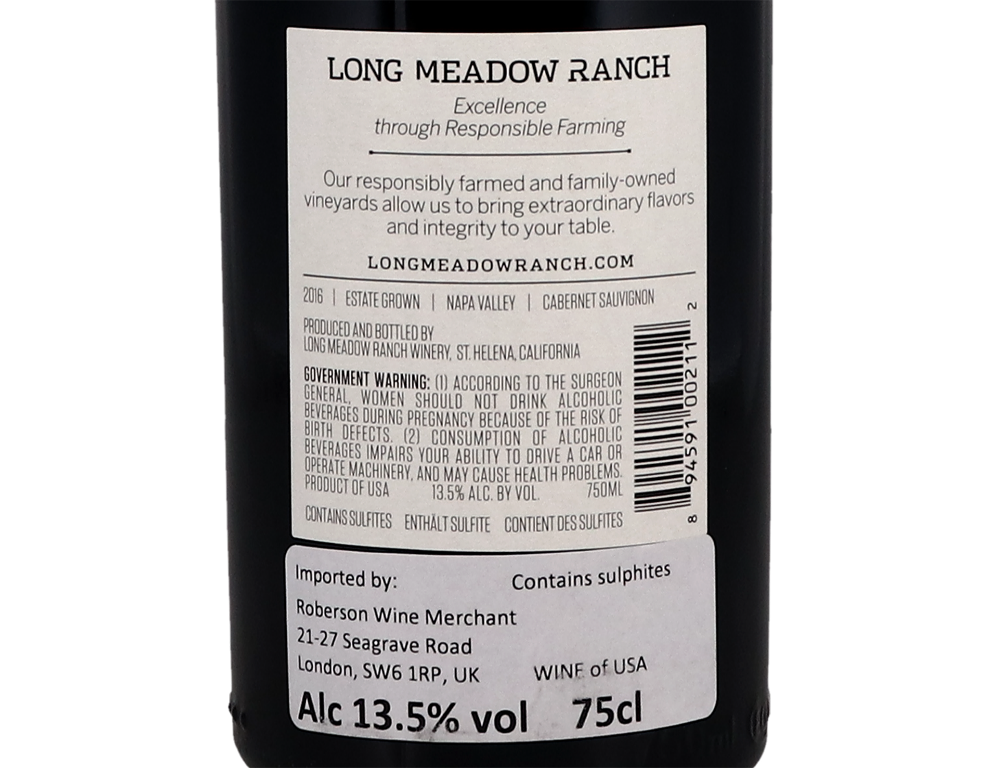 Long Meadow Ranch Napa Cabernet Sauvignon 2016