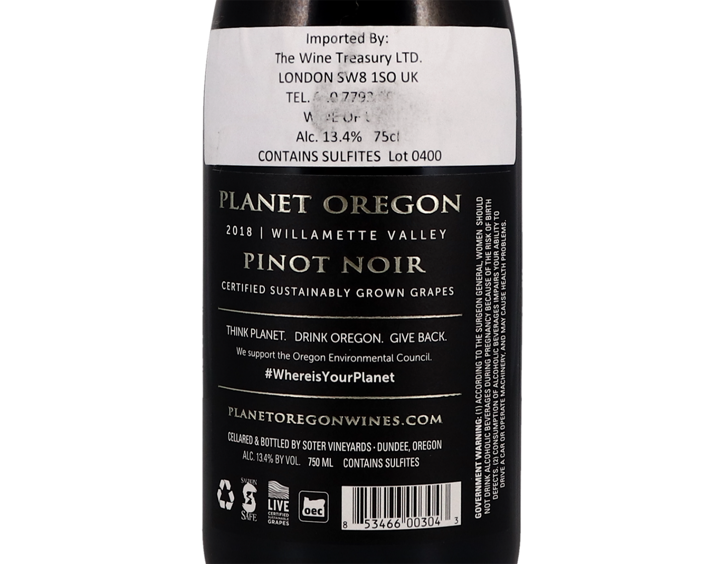 Soter Vineyards Planet Oregon Pinot Noir 2018