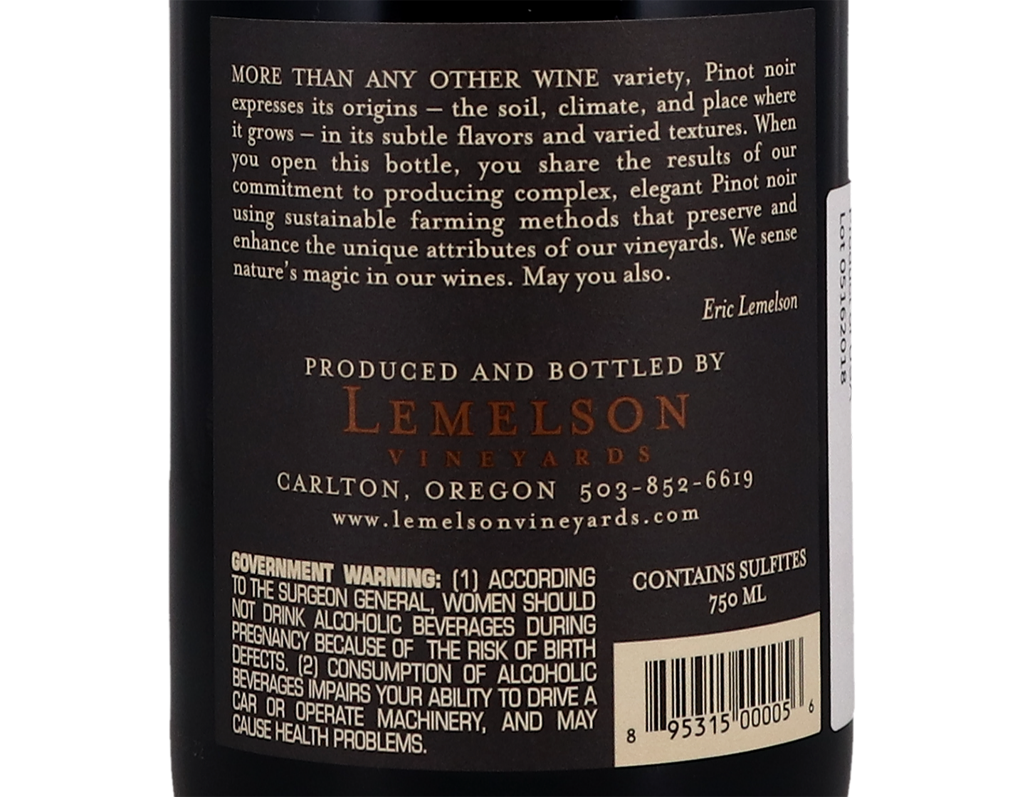 Lemelson Thea's Selection Willamette Valley Pinot Noir 2018