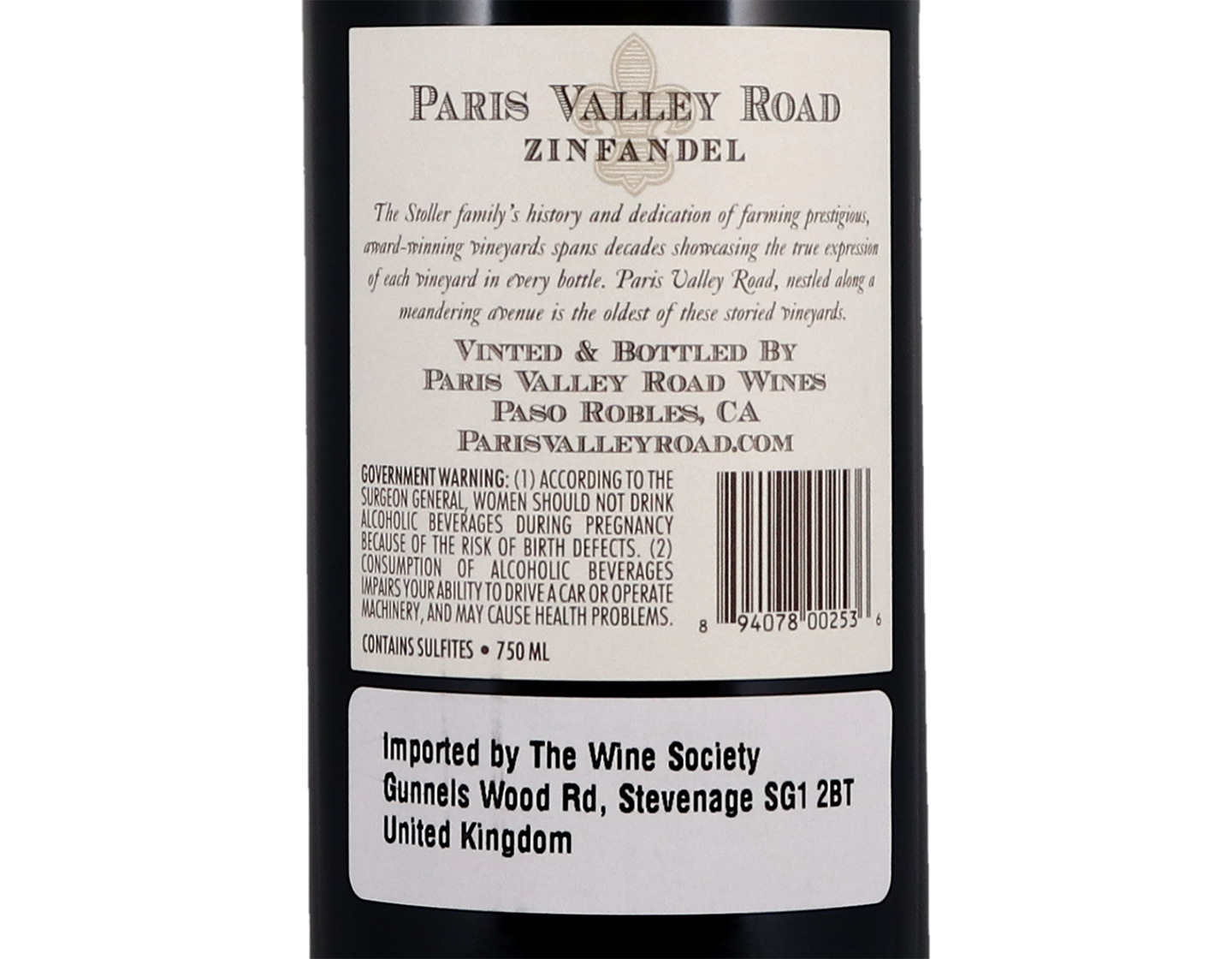 Paris Valley Road Califonian Zinfandel 2018