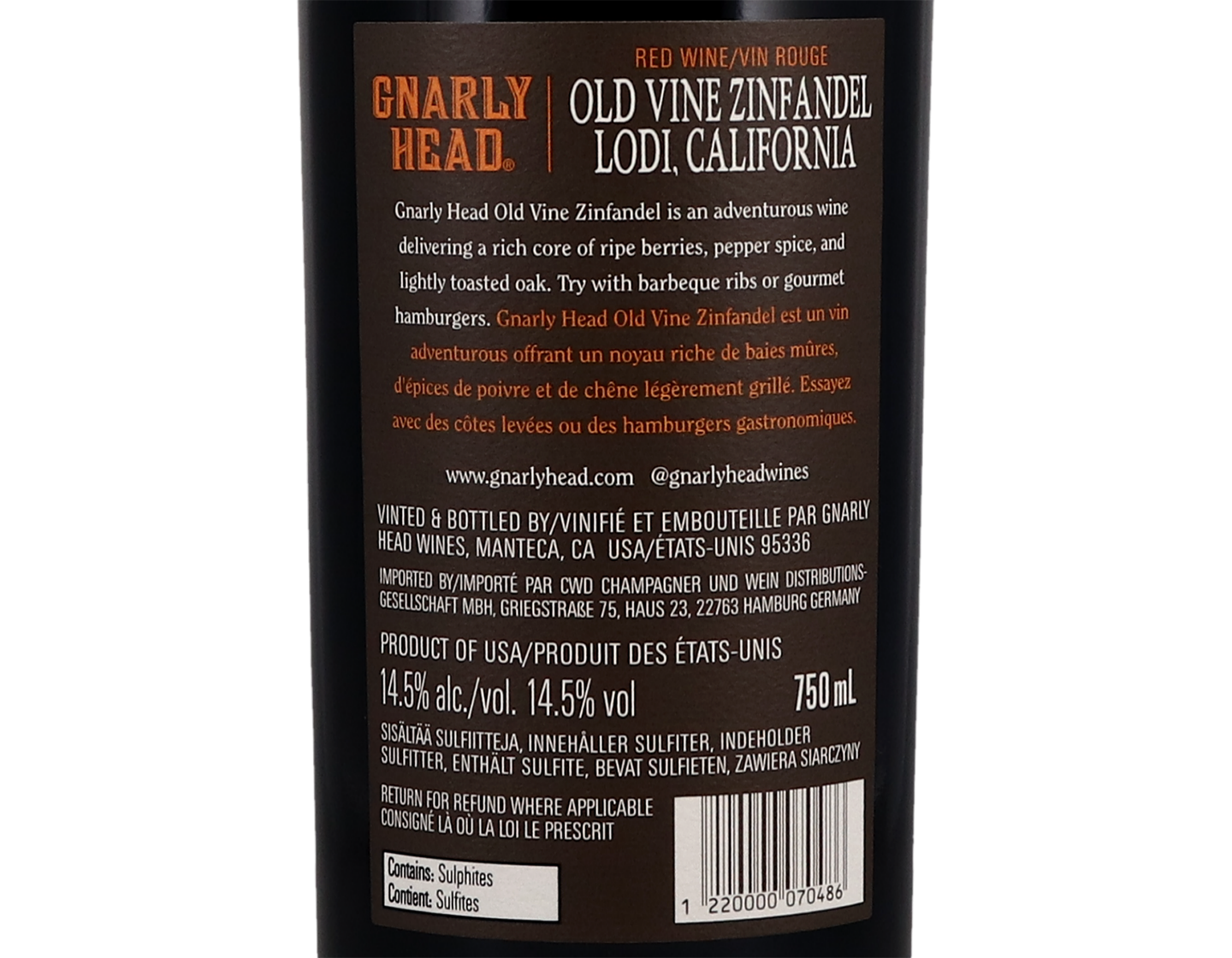 Gnarly Head Lodi Old Vine Zinfandel 2020