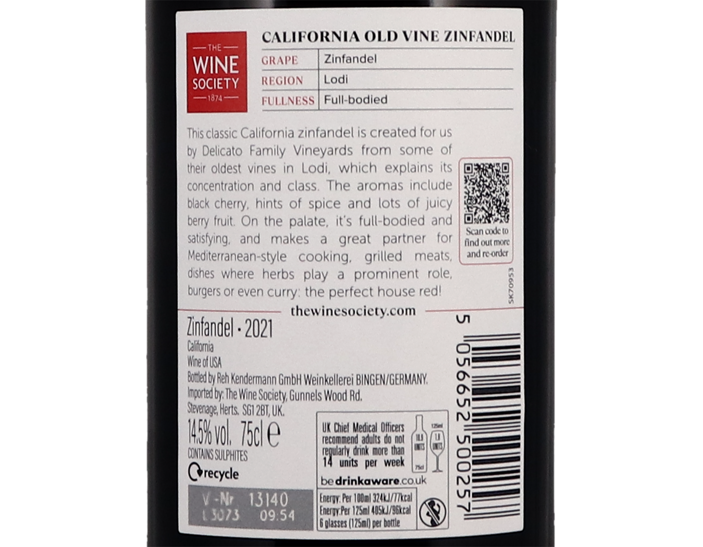 The Society's California Old-Vine Zinfandel 2021