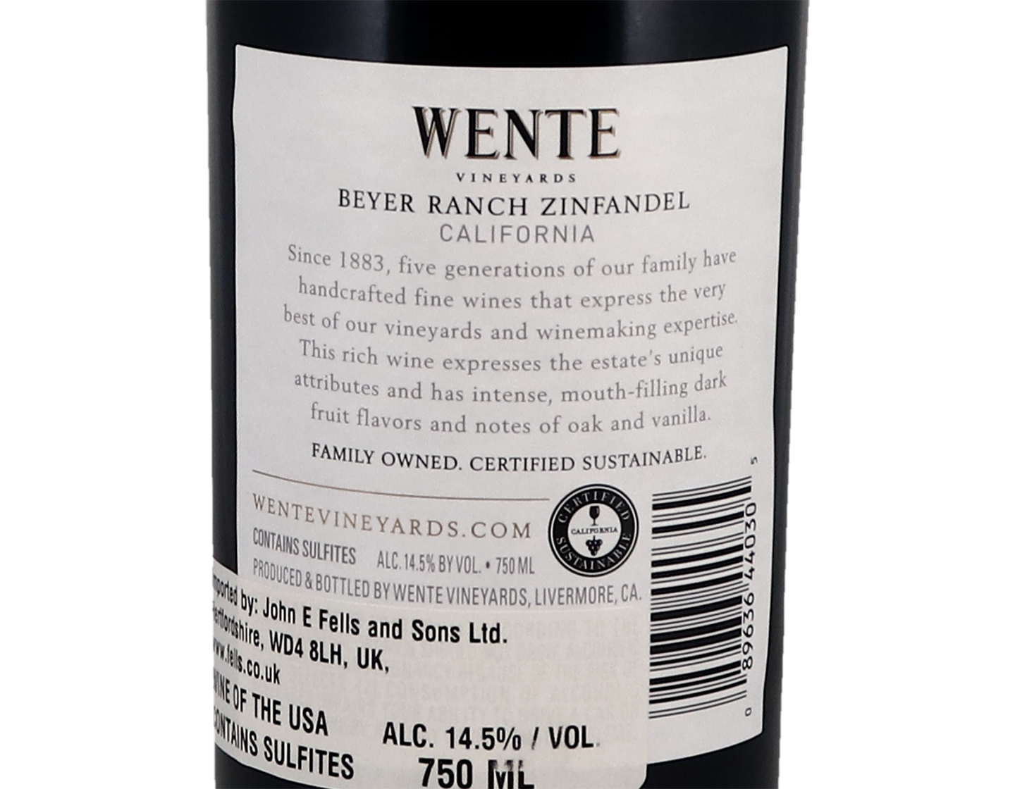 Wente Vineyards Beyer Ranch Zinfandel 2021
