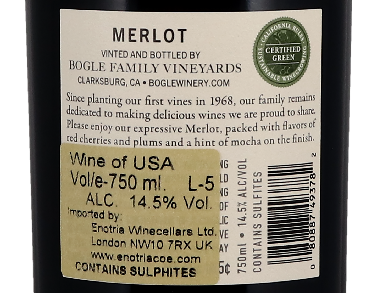 Bogle Vineyards California Merlot 2020