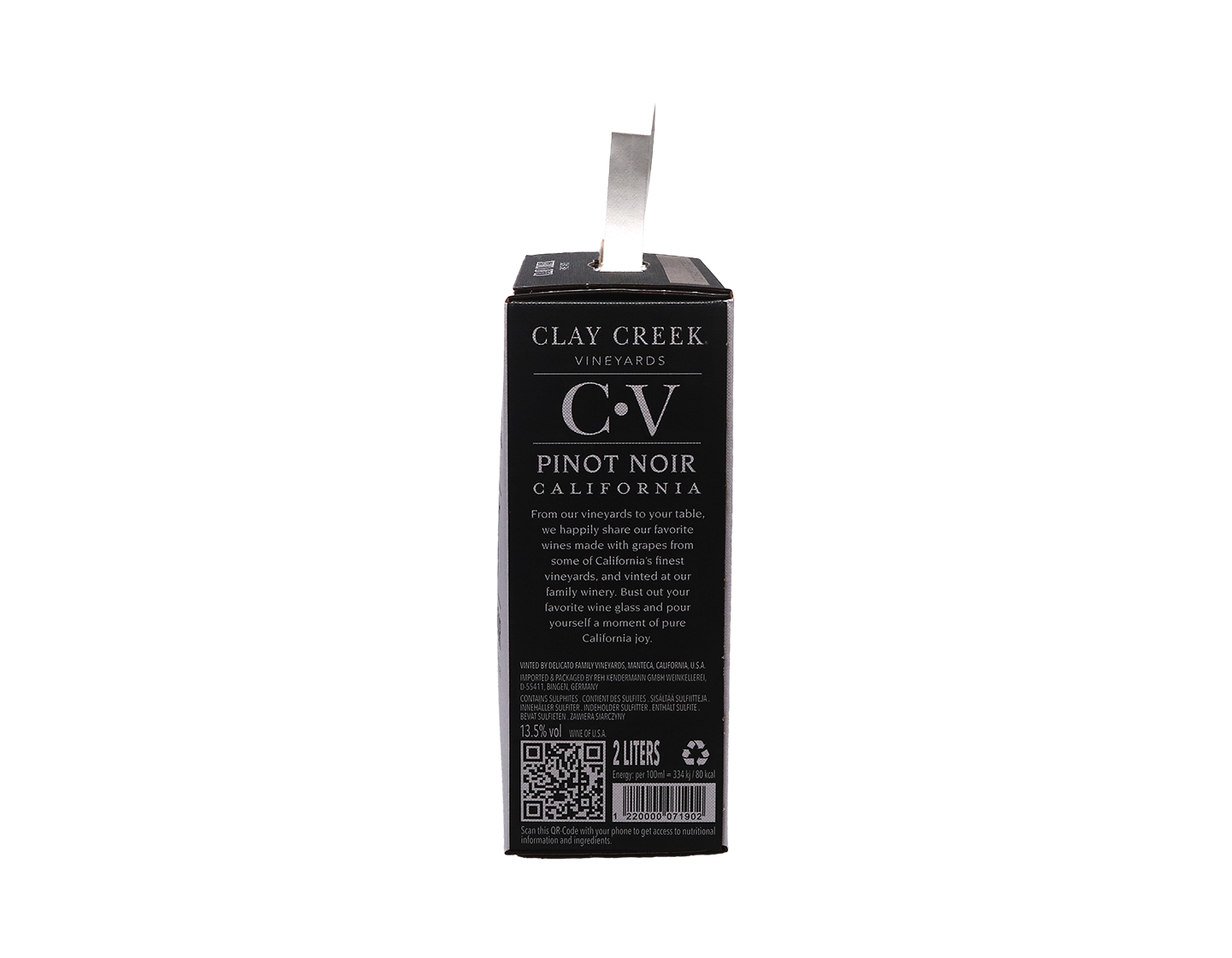 Clay Creek Vineyards California Pinot Noir 2021, Bag in Box 2 Litre