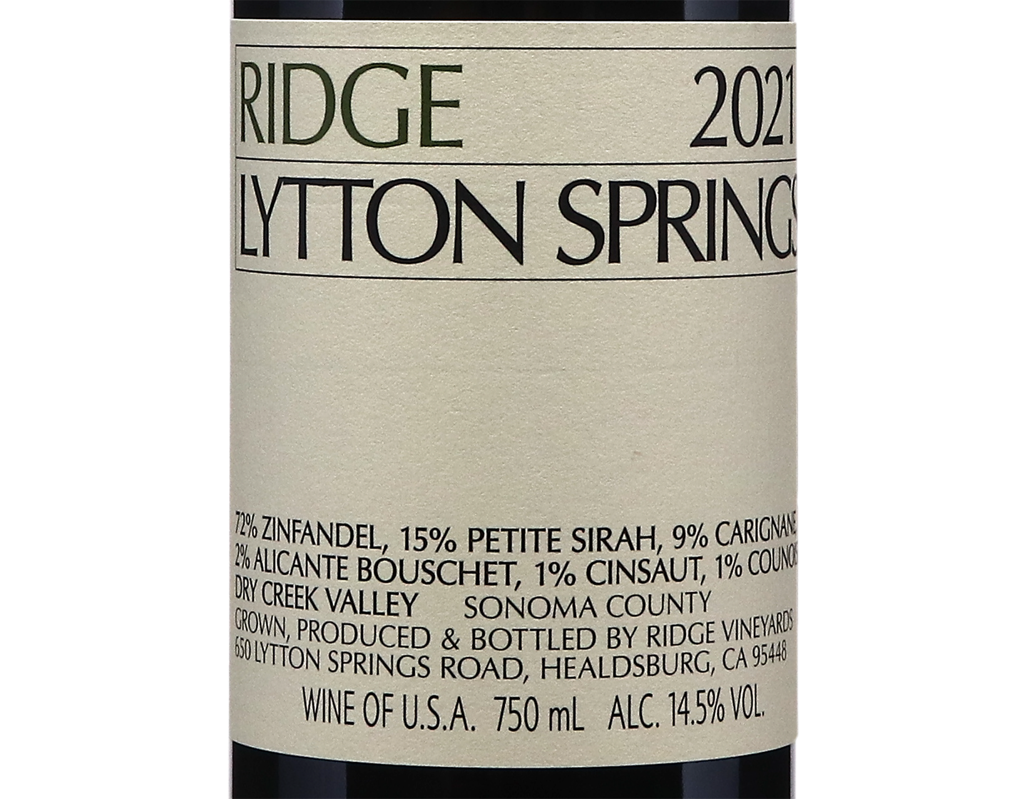 Ridge Lytton Springs 2021