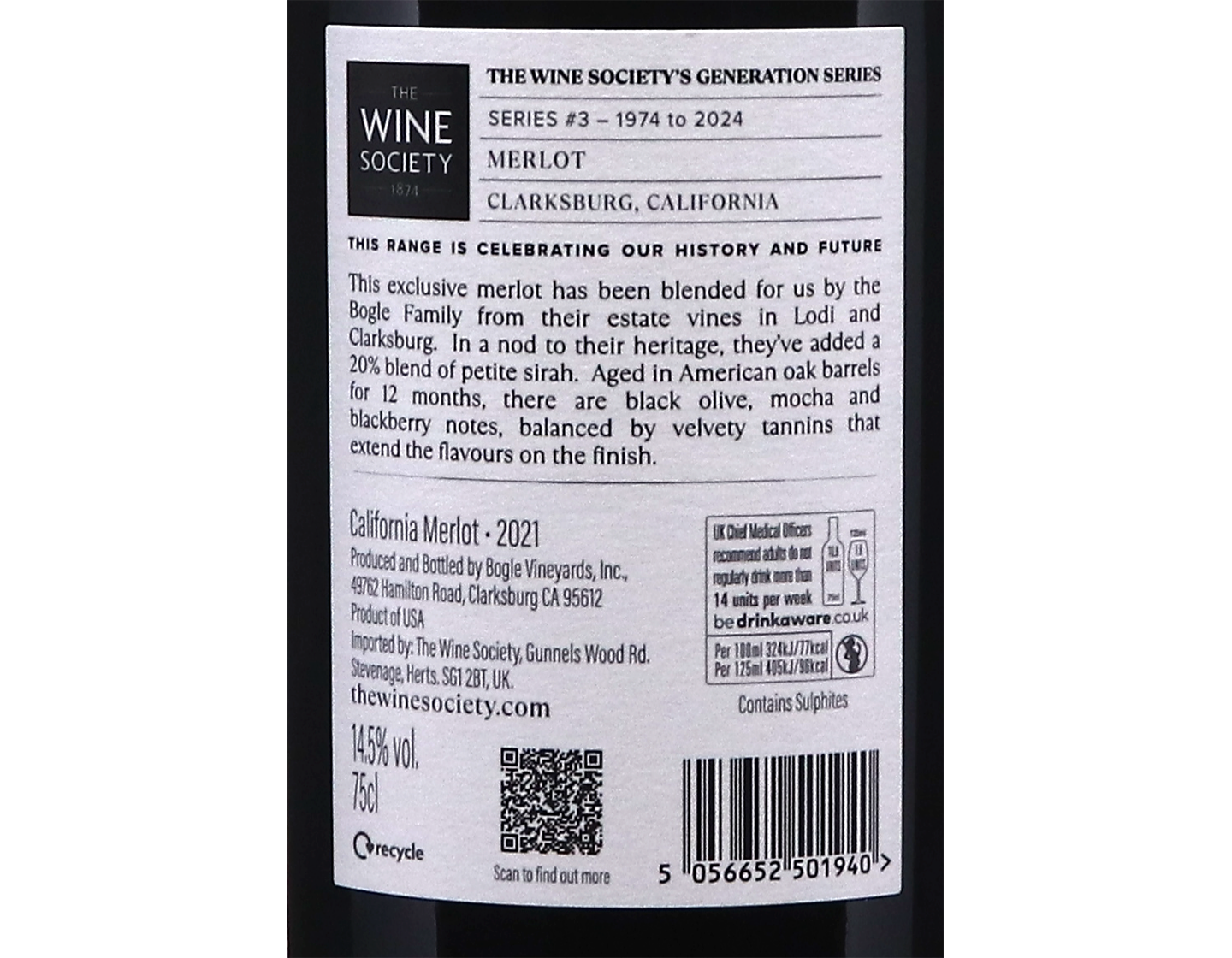 The Wine Society's Generation Series California Merlot 2021