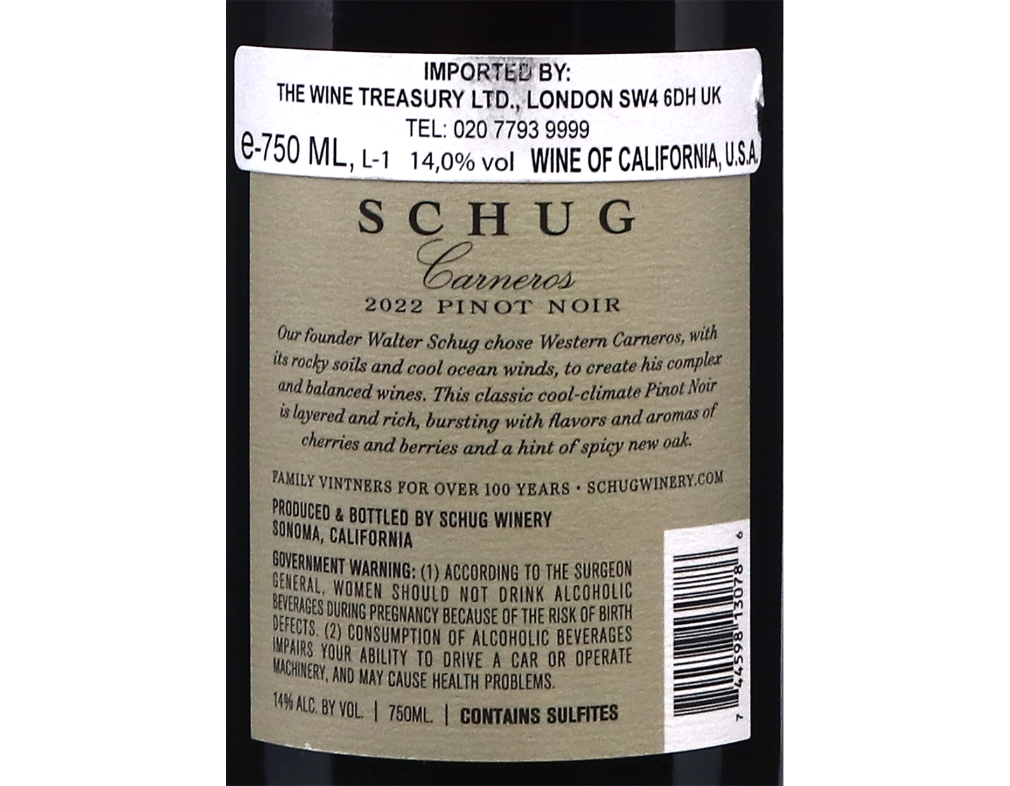 Schug Carneros Pinot Noir 2022