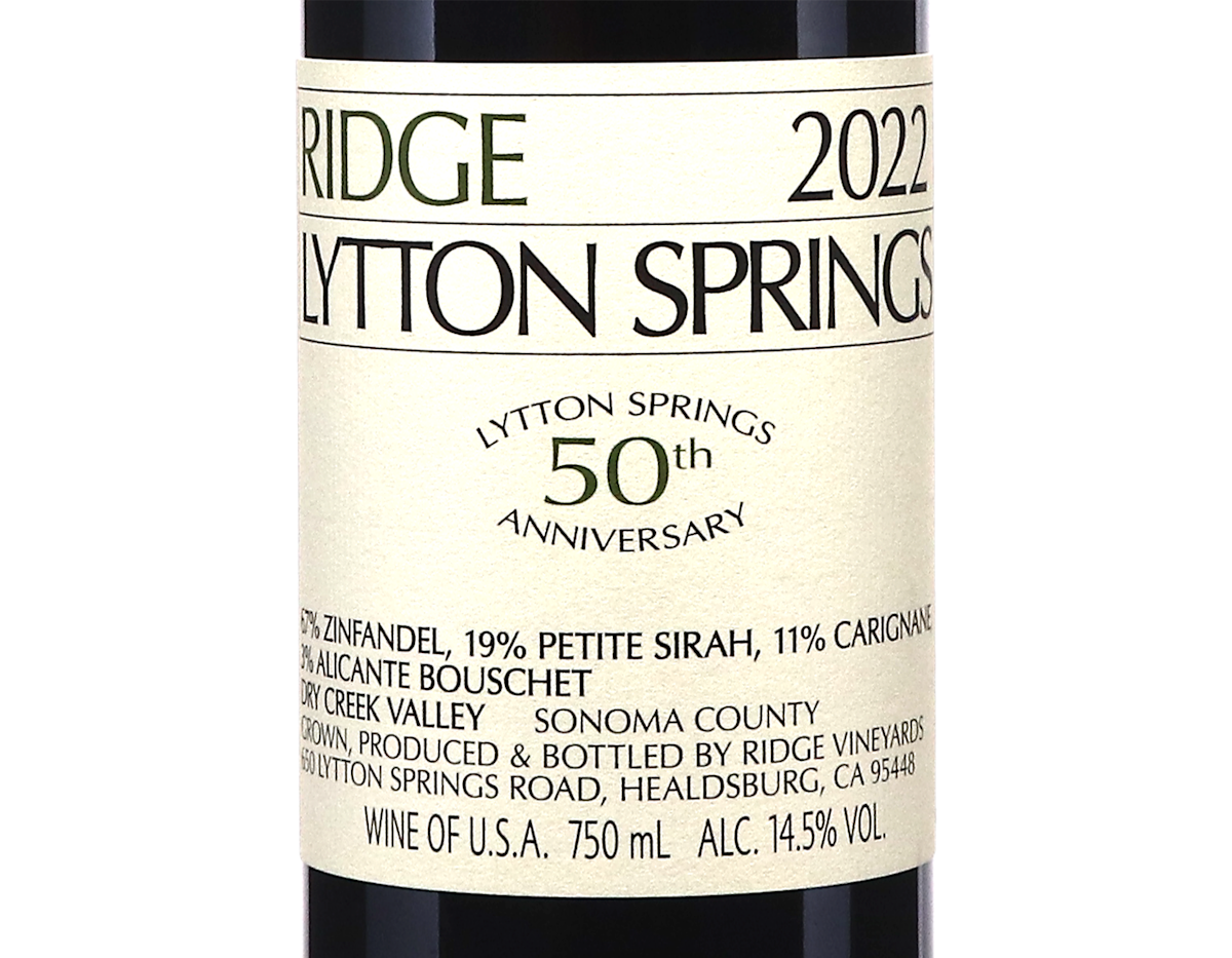 Ridge Lytton Springs 2022