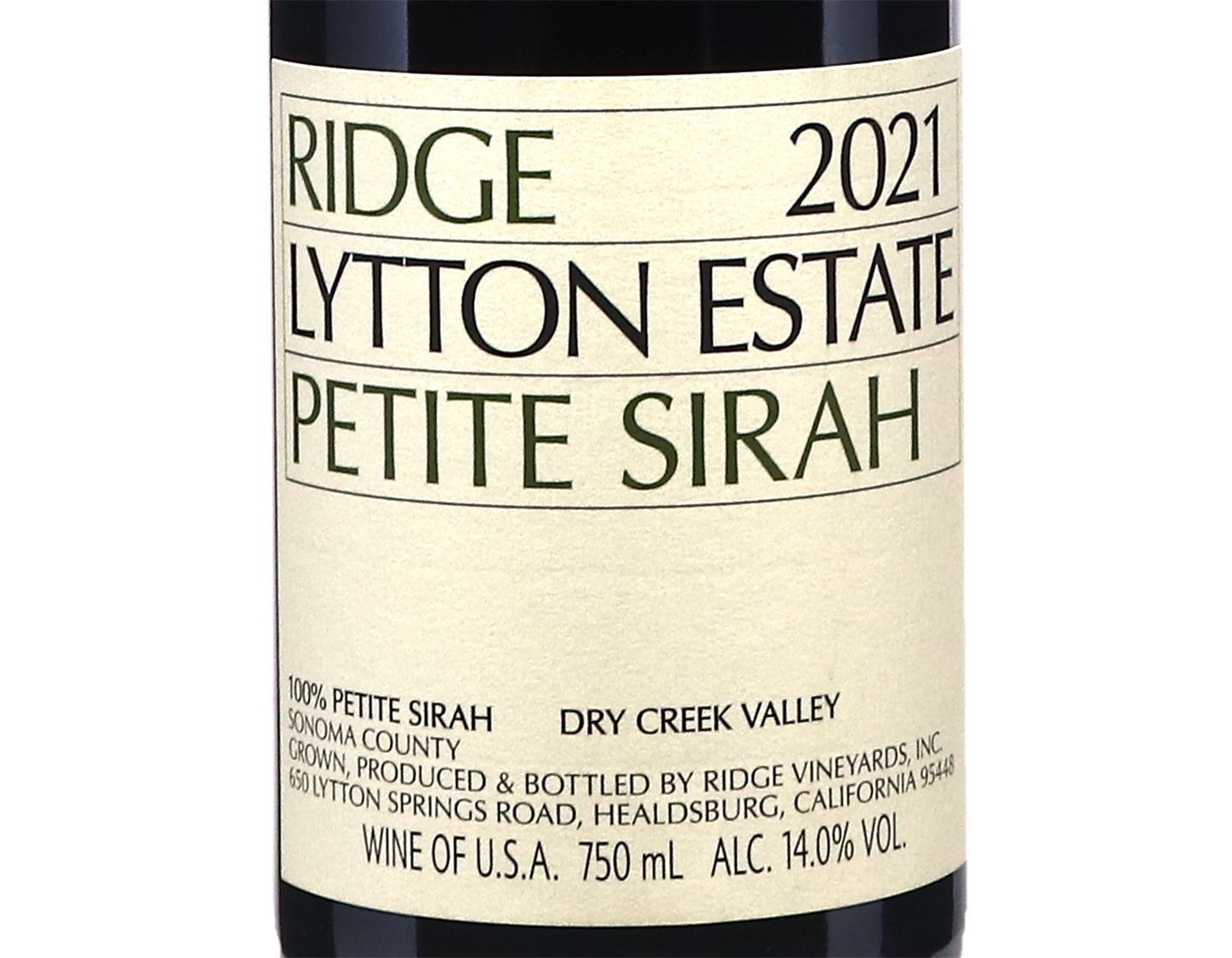 Ridge Lytton Estate Petite Sirah 2021