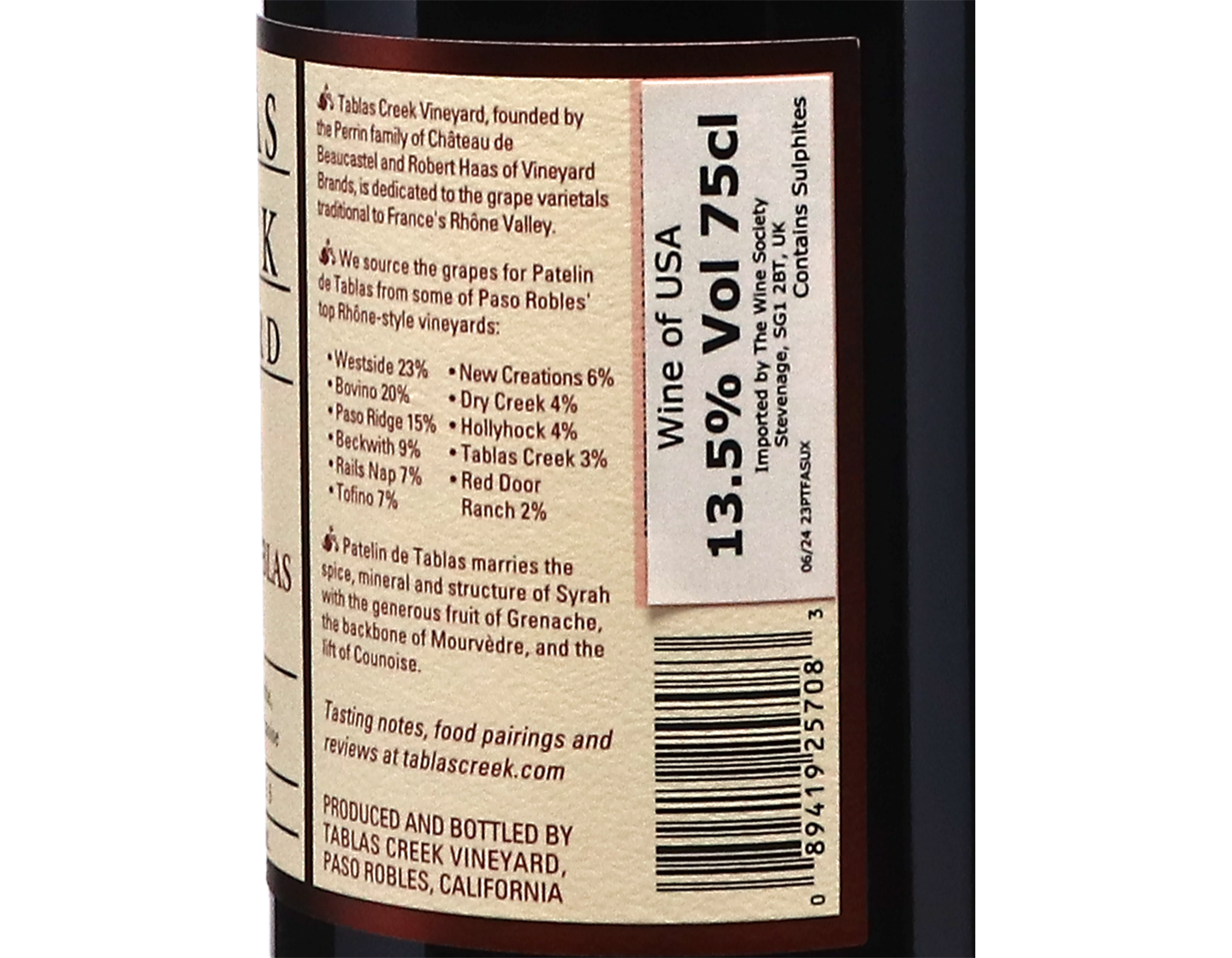 Tablas Creek Patelin de Tablas Rouge Paso Robles 2023