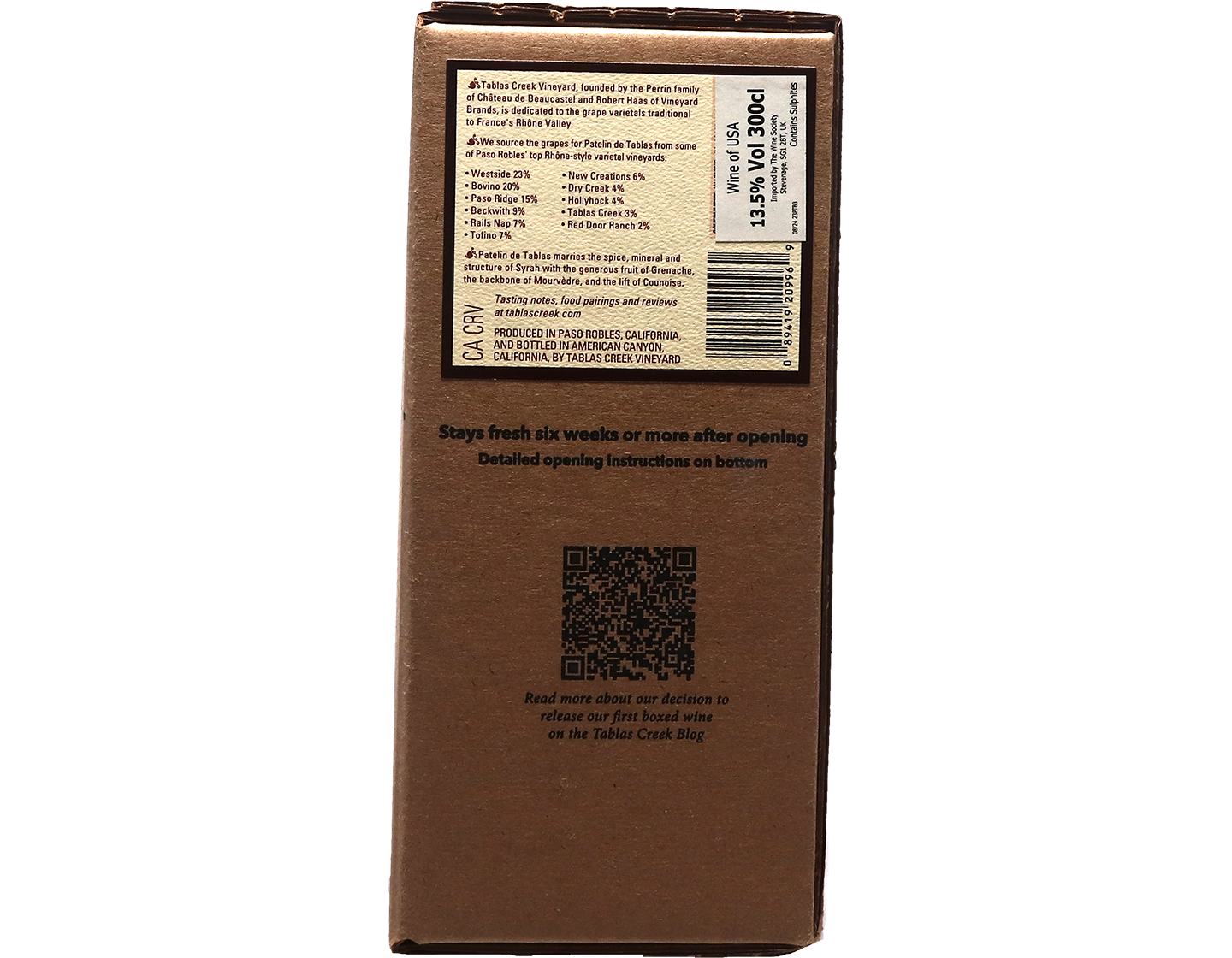 Tablas Creek Patelin de Tablas Rouge Paso Robles 2023  Bag in Box 3l