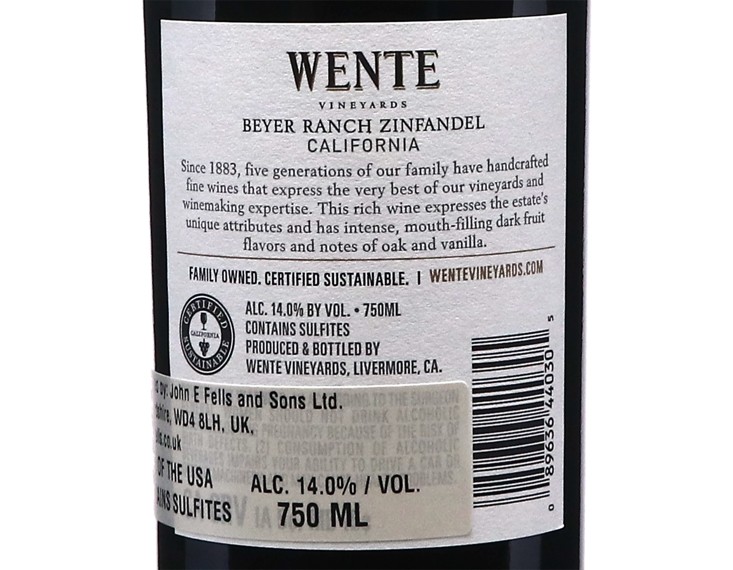 Wente Vineyards Beyer Ranch Zinfandel 2022