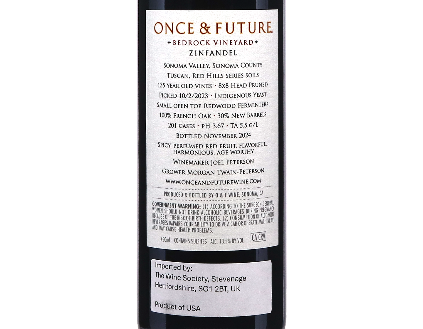 Once and Future Bedrock Vineyard Zinfandel 2023