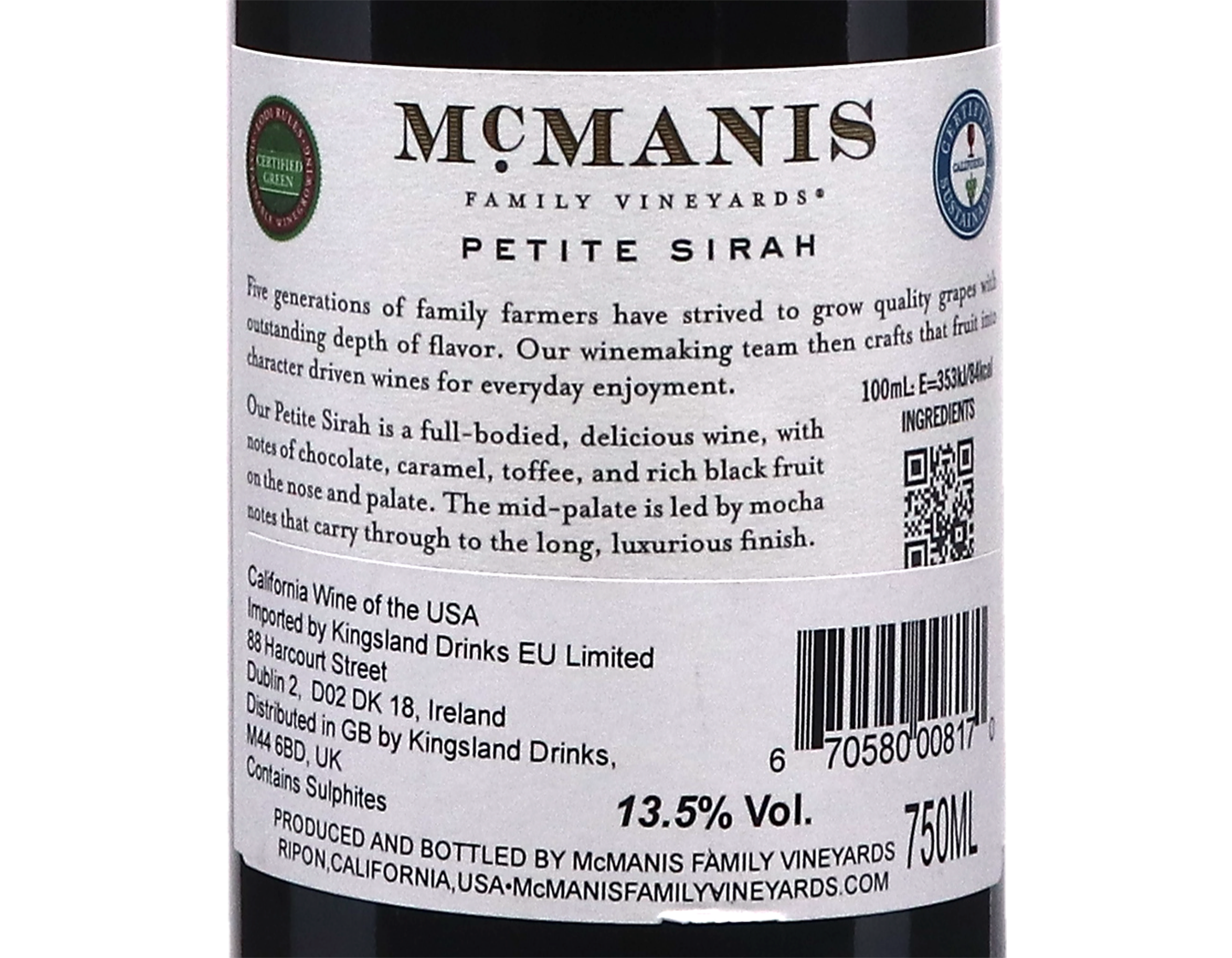 McManis Family Petite Sirah 2024
