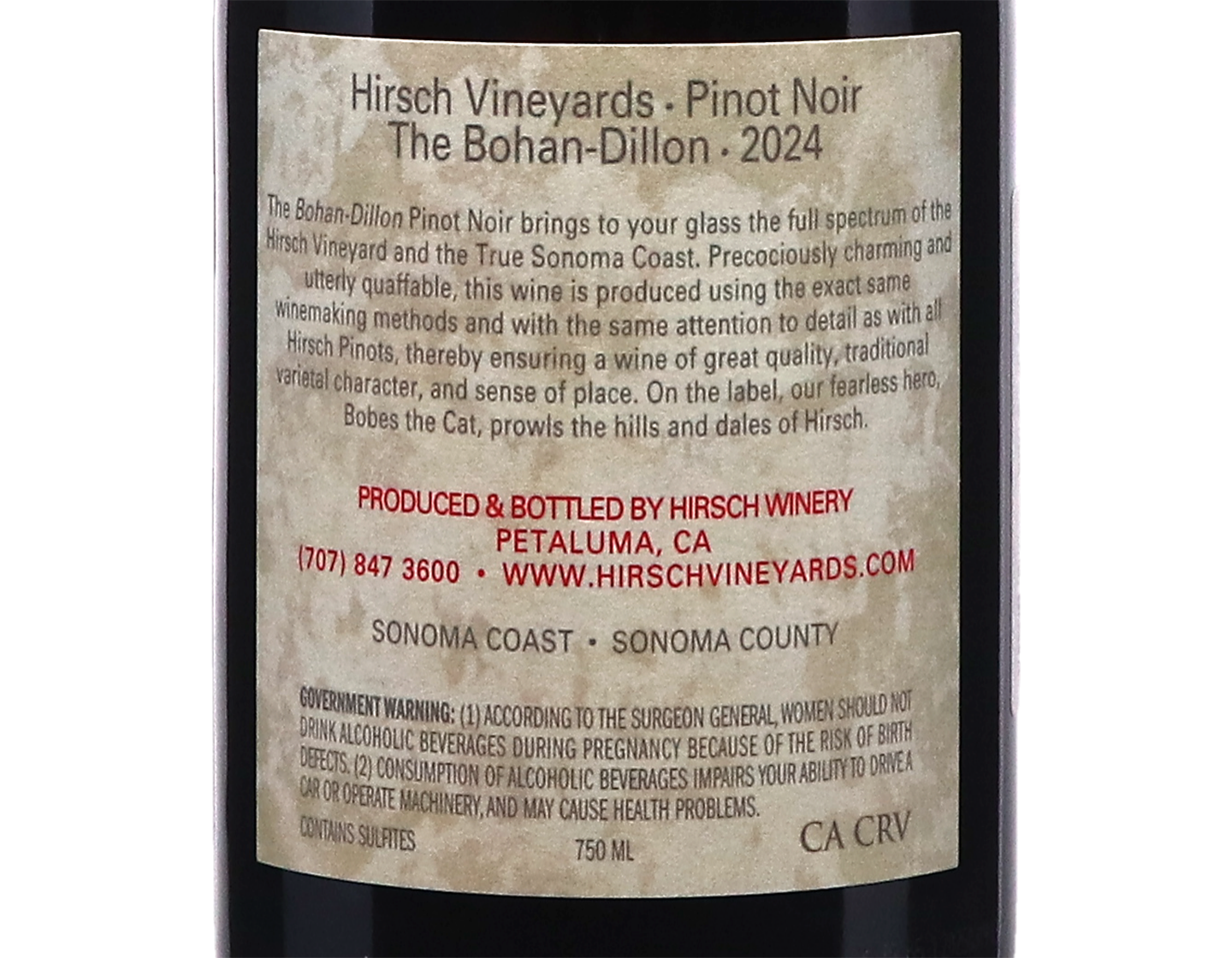 Hirsch Vineyards Bohan Dillon Pinot Noir 2024