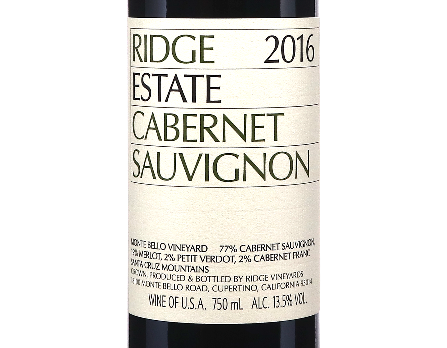 Ridge Estate Cabernet Sauvignon 2016