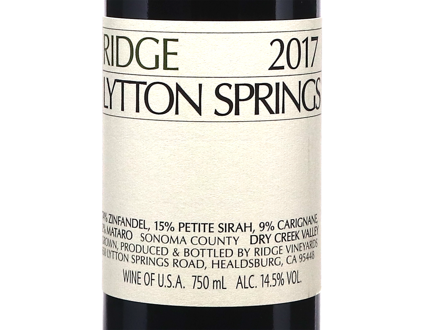 Ridge Lytton Springs 2017
