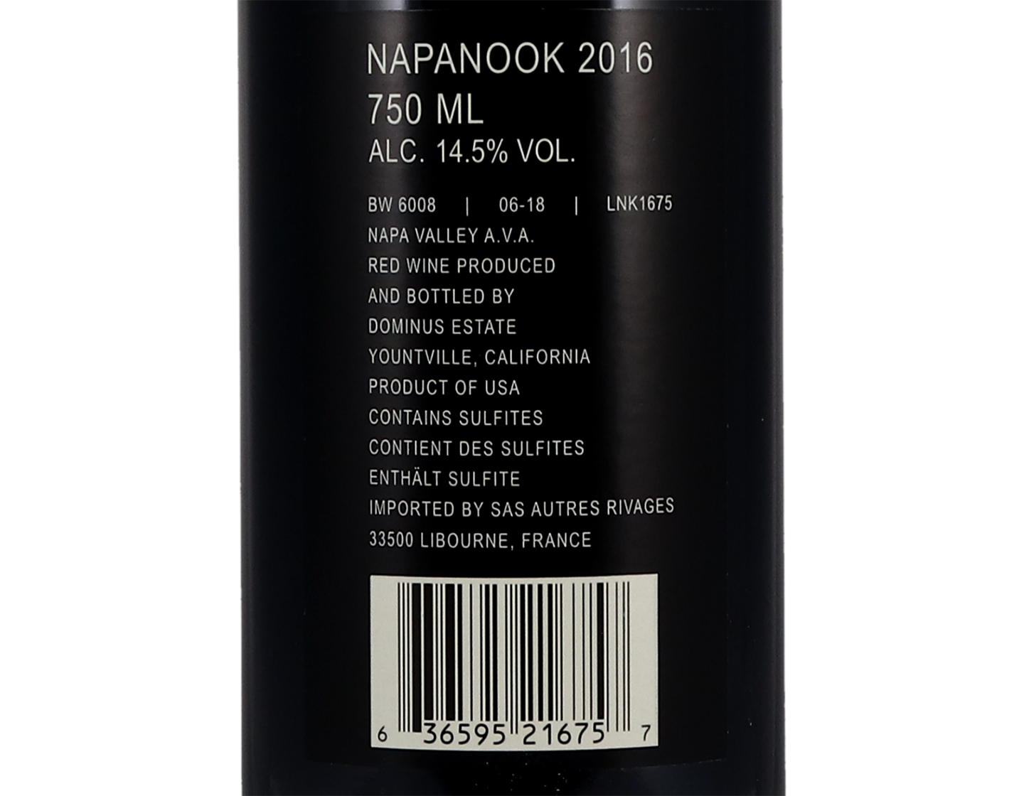 Napanook Napa Valley 2016