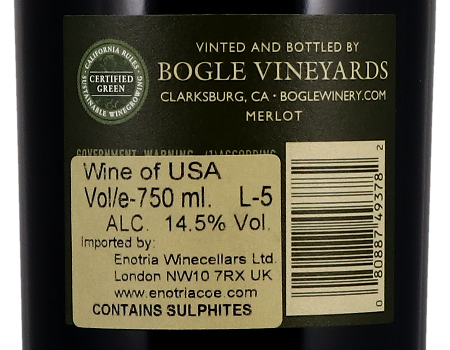 Bogle Vineyards California Merlot 2018