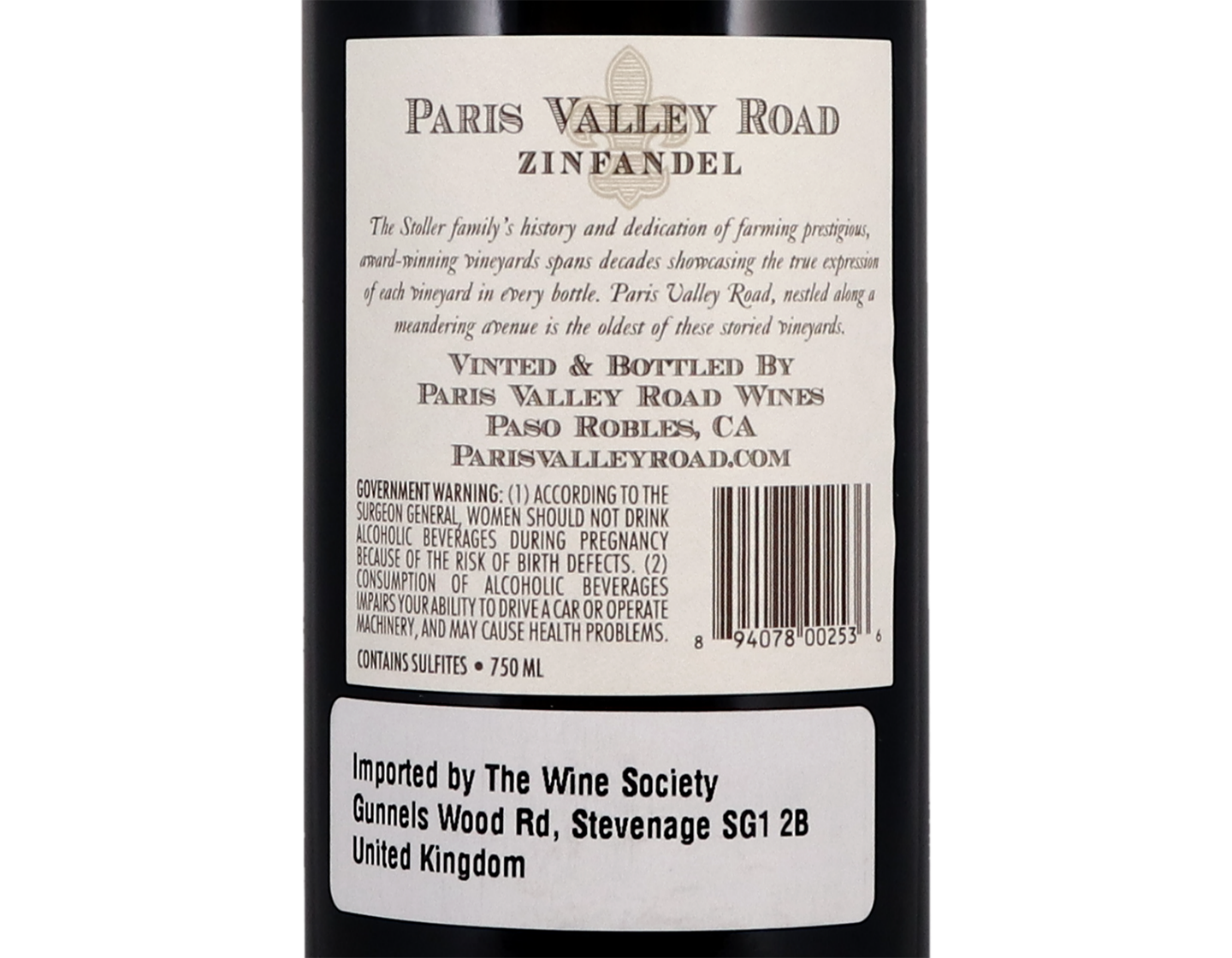 Paris Valley Road California Zinfandel 2017