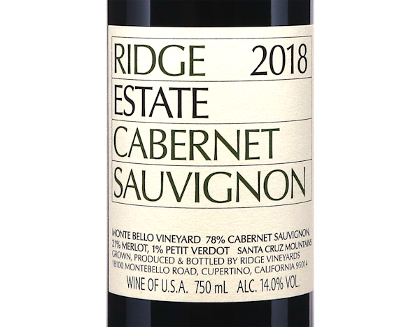 Ridge Estate Cabernet Sauvignon 2018