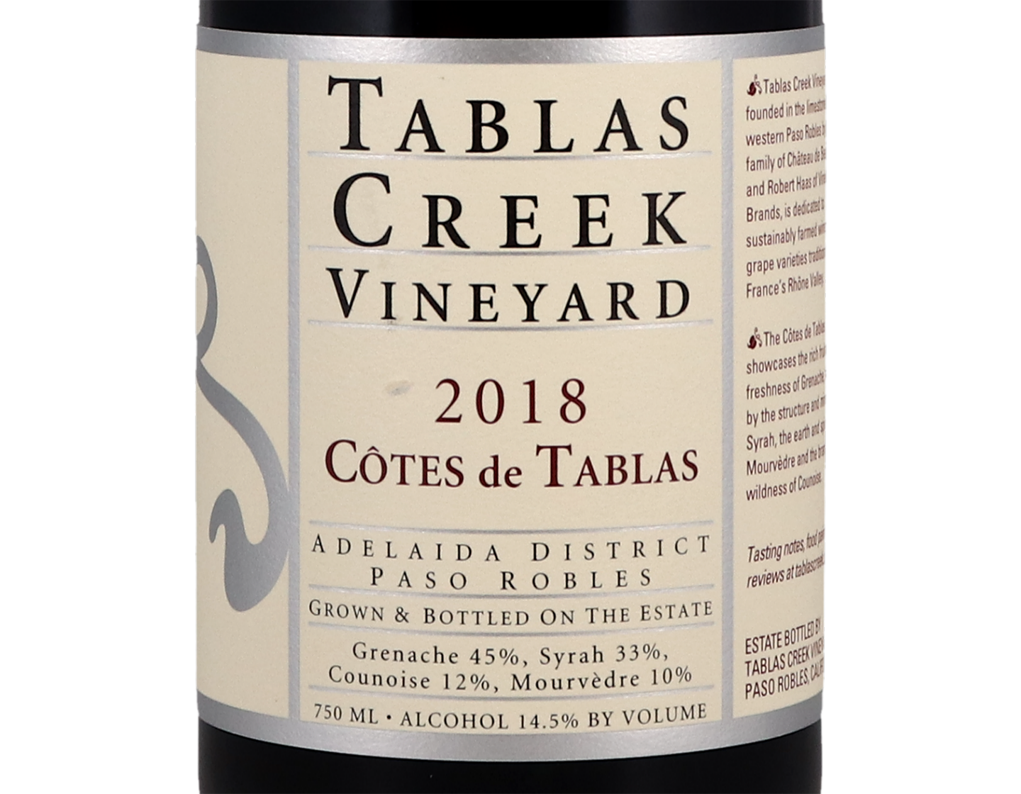 Tablas Creek Côte de Tablas Paso Robles 2018