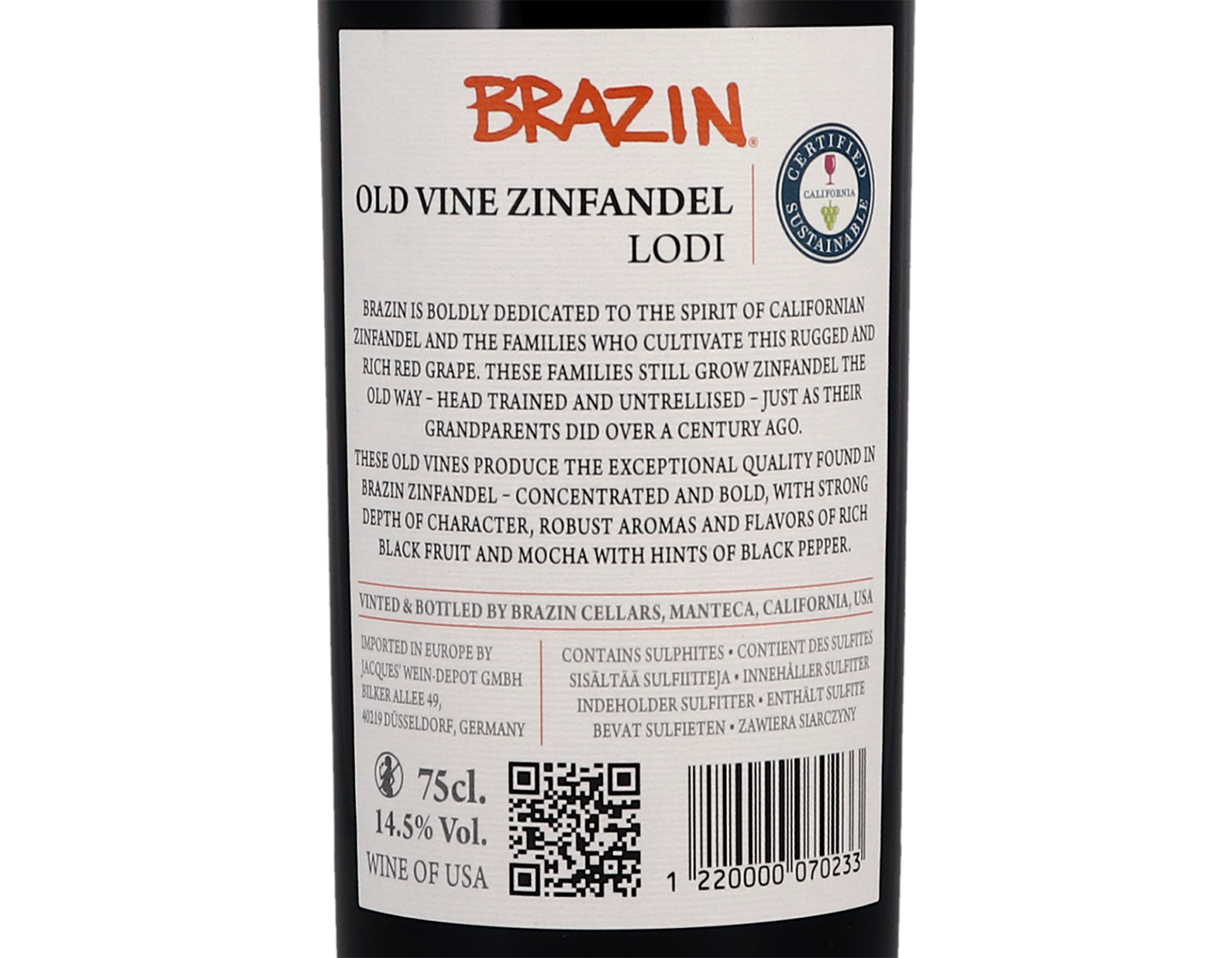 Brazin Lodi Old-Vine Zinfandel 2019