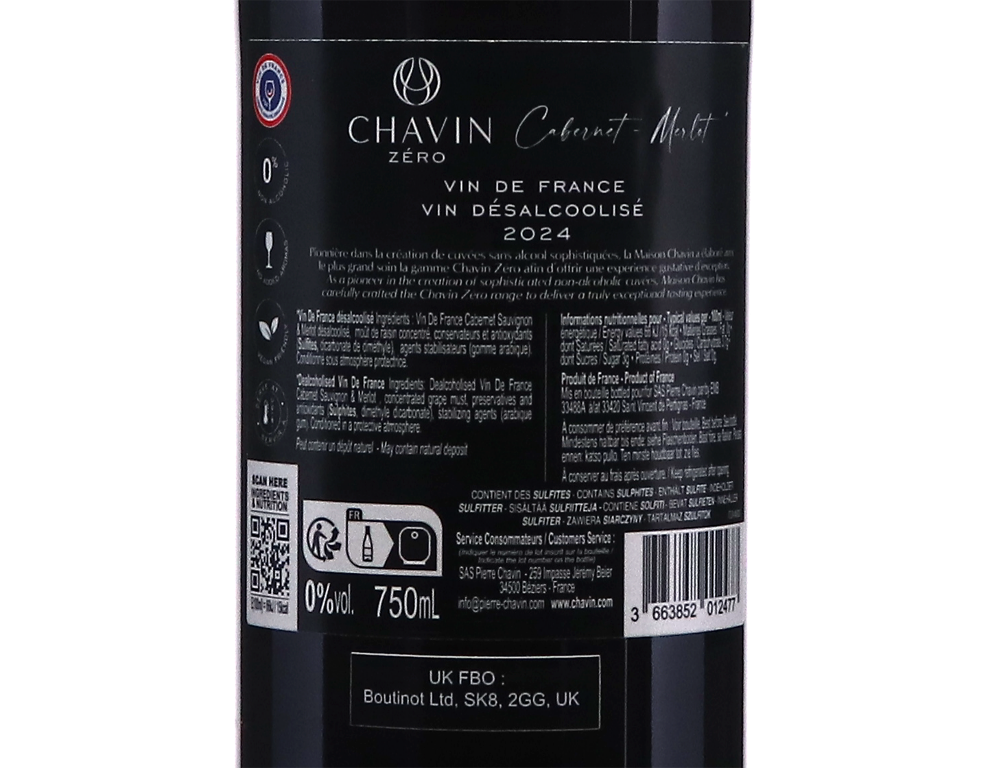 Chavin Zéro Cabernet Merlot 2024